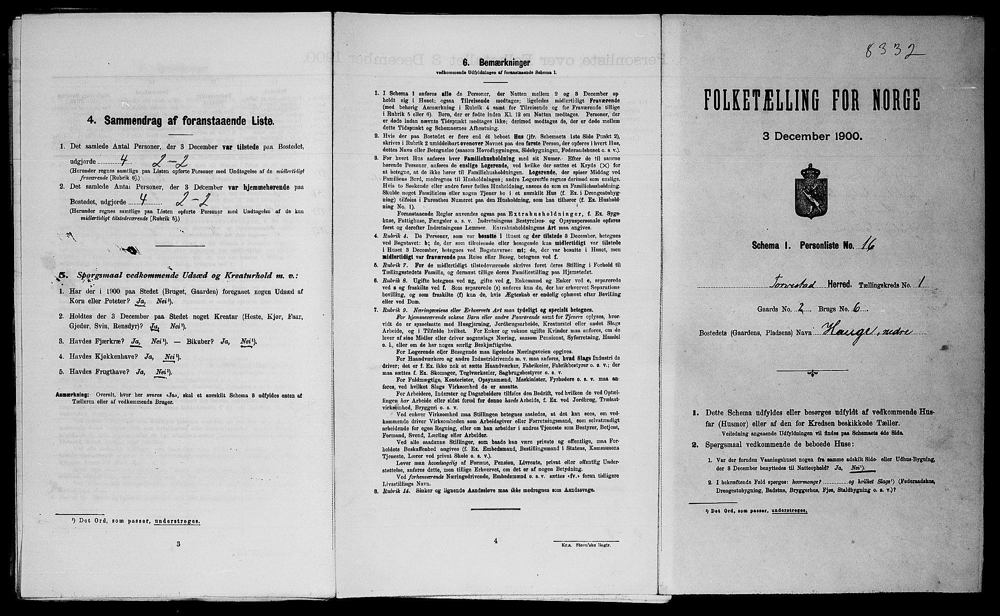 SAST, Folketelling 1900 for 1152 Torvastad herred, 1900, s. 97