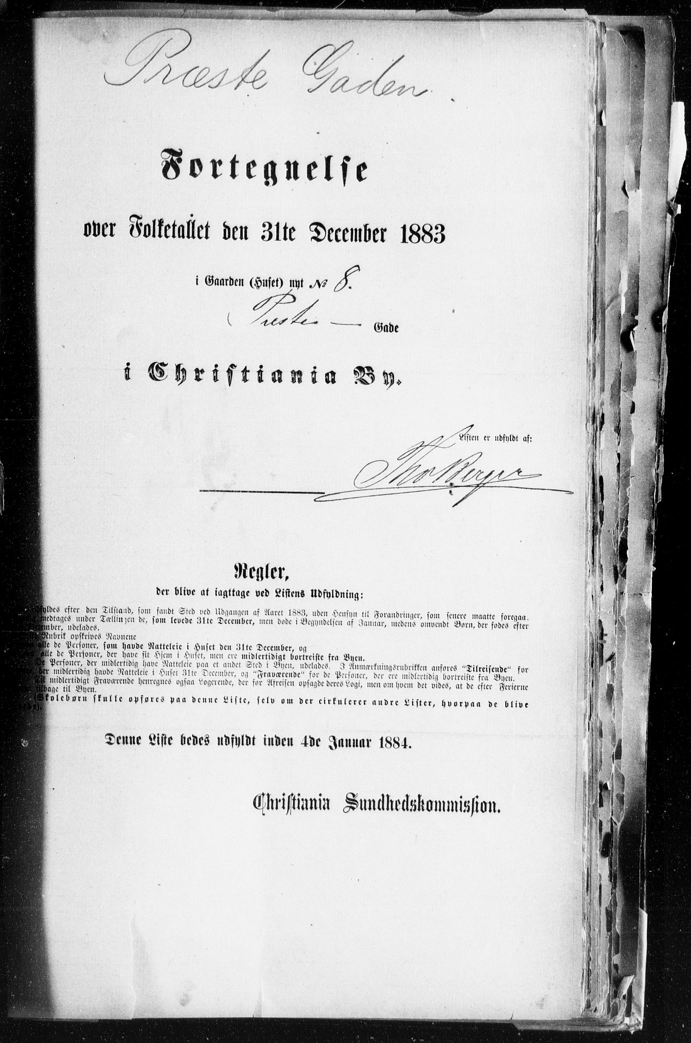 OBA, Kommunal folketelling 31.12.1883 for Kristiania kjøpstad, 1883, s. 3469