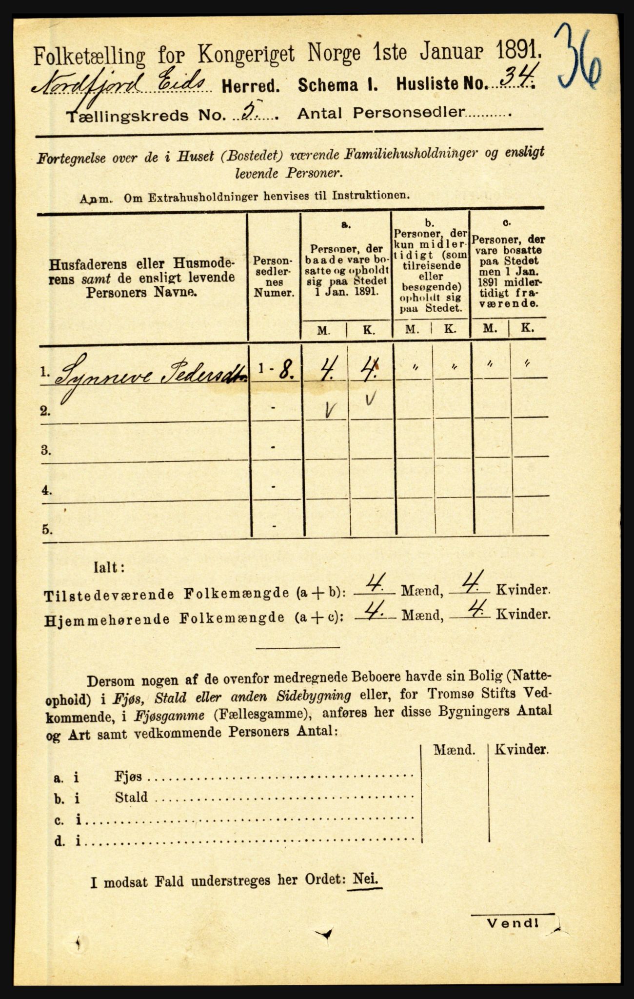 RA, Folketelling 1891 for 1443 Eid herred, 1891, s. 1139