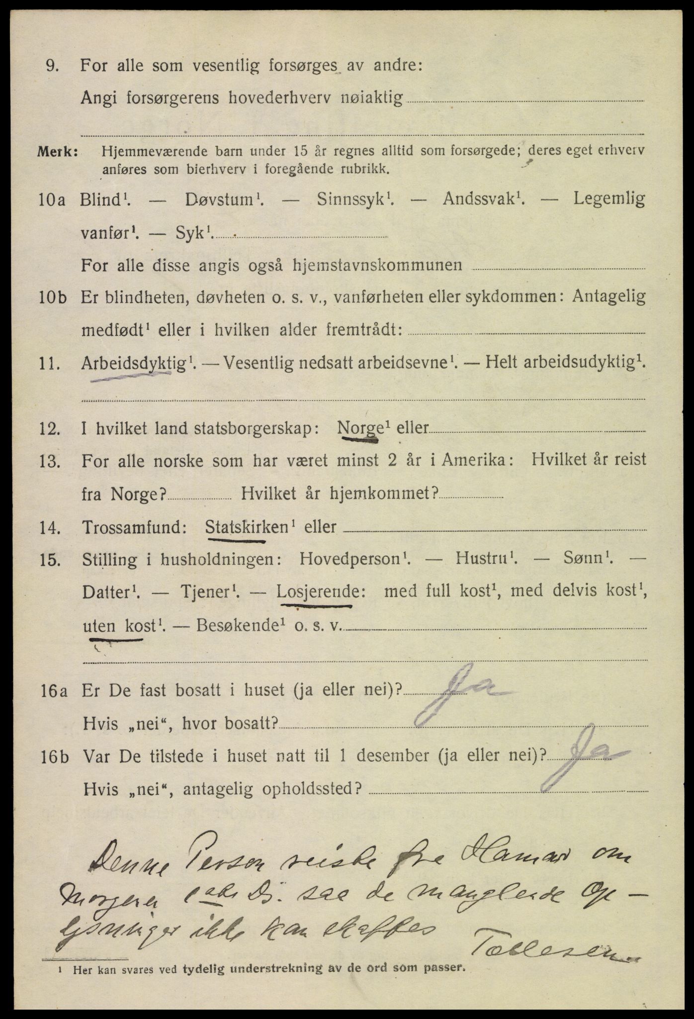 SAH, Folketelling 1920 for 0401 Hamar kjøpstad, 1920, s. 11586