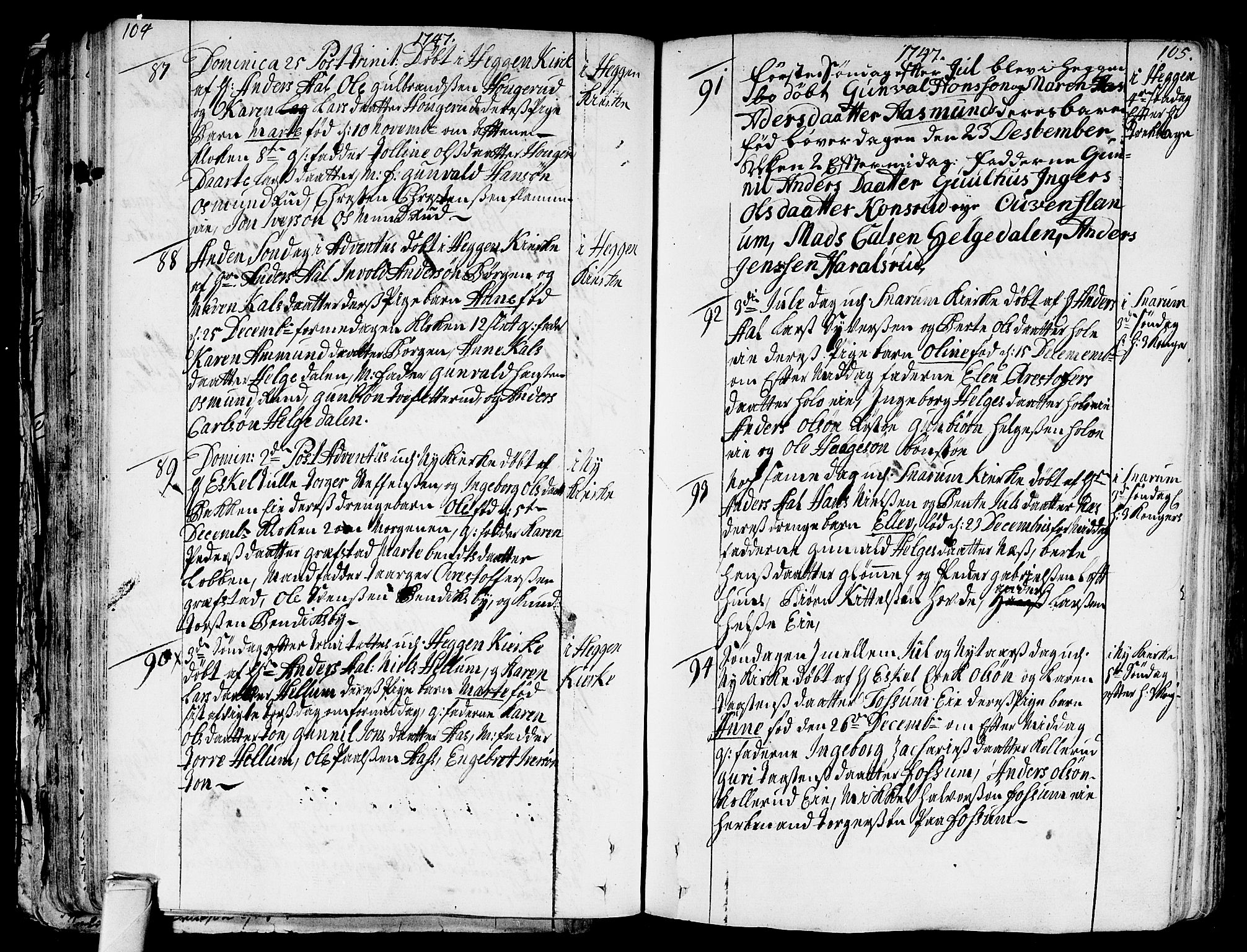 Modum kirkebøker, AV/SAKO-A-234/F/Fa/L0002: Ministerialbok nr. 2, 1741-1782, s. 104-105