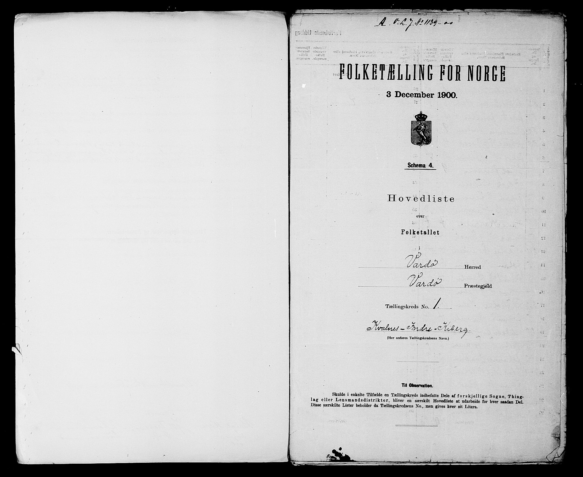 SATØ, Folketelling 1900 for 2028 Vardø herred, 1900, s. 4