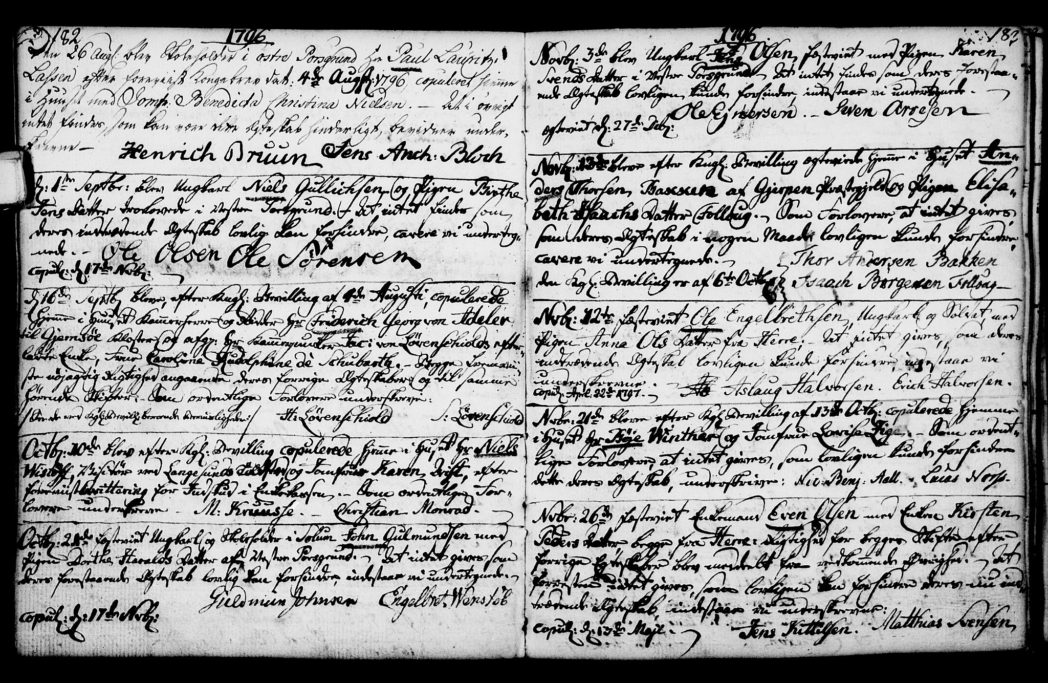 Porsgrunn kirkebøker , AV/SAKO-A-104/F/Fa/L0003: Ministerialbok nr. 3, 1764-1814, s. 182-183