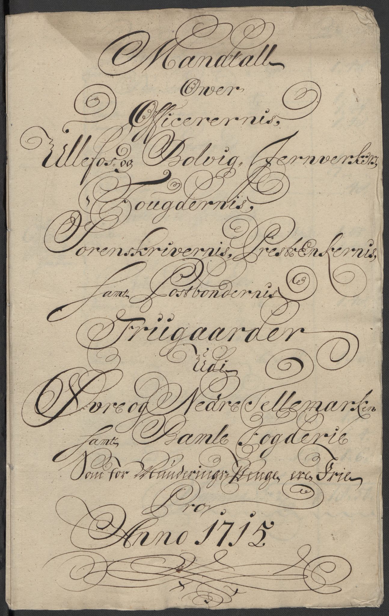 Rentekammeret inntil 1814, Reviderte regnskaper, Fogderegnskap, RA/EA-4092/R36/L2127: Fogderegnskap Øvre og Nedre Telemark og Bamble, 1715, s. 332