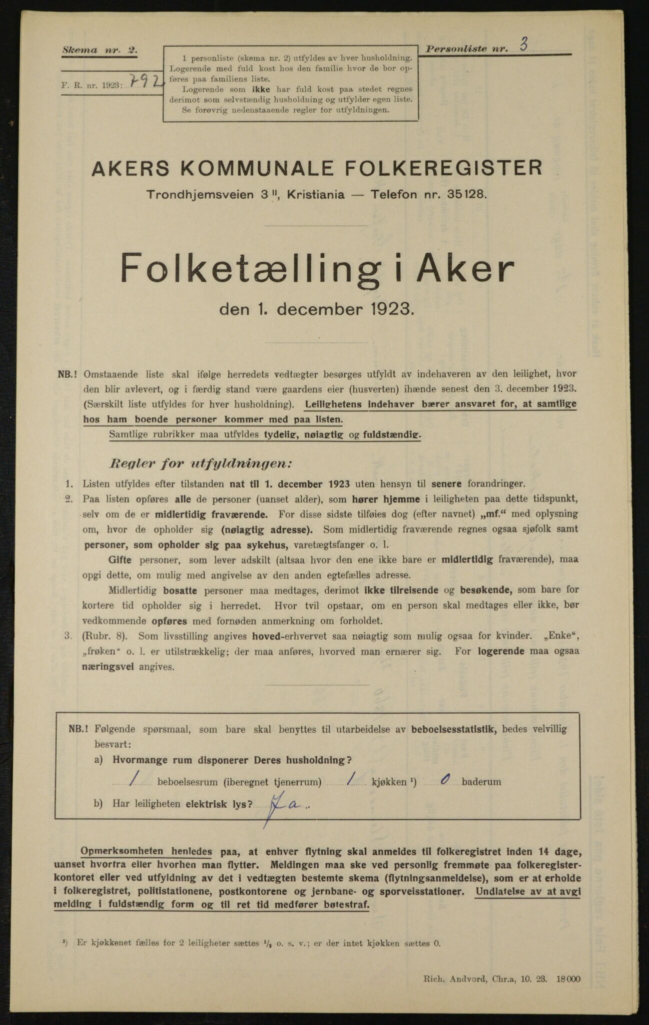 , Kommunal folketelling 1.12.1923 for Aker, 1923, s. 12229