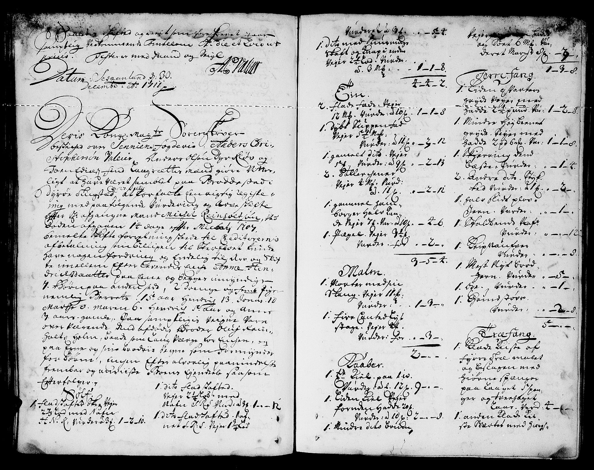 Sorenskriveren i Senja (-1755), SATØ/S-0260, 1706-1712, s. 67b-68a