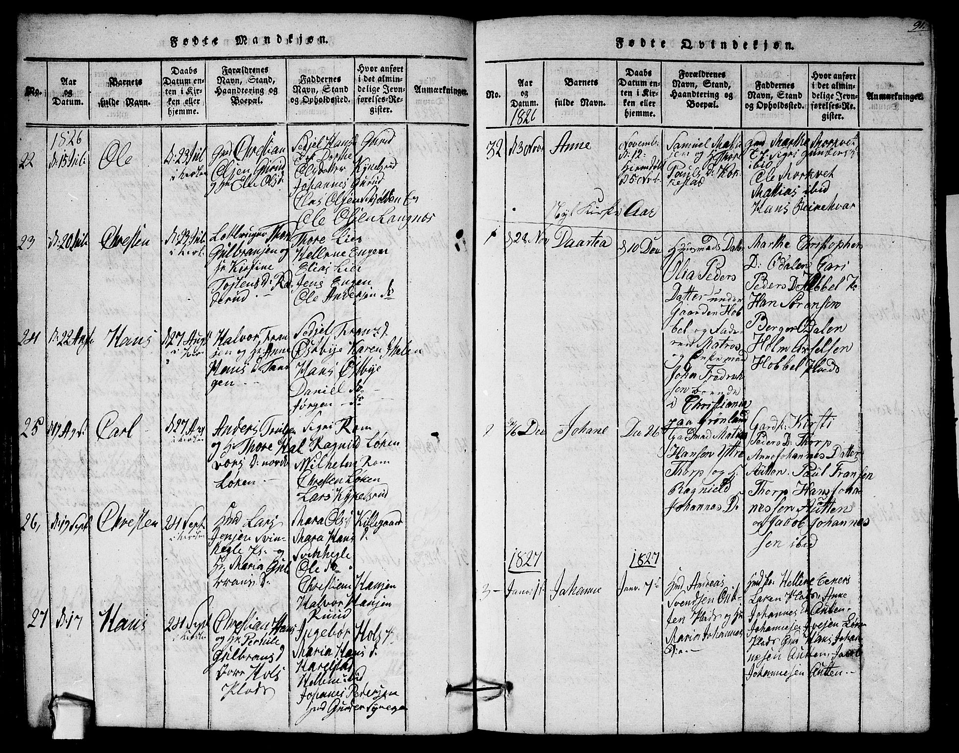 Askim prestekontor Kirkebøker, AV/SAO-A-10900/G/Ga/L0001: Klokkerbok nr. 1, 1817-1846, s. 90-91