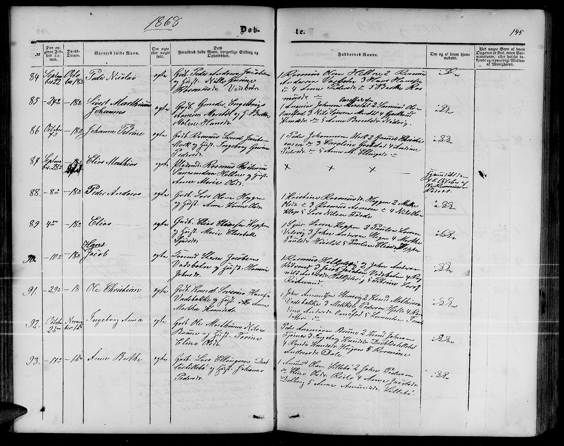 Ministerialprotokoller, klokkerbøker og fødselsregistre - Møre og Romsdal, SAT/A-1454/511/L0157: Klokkerbok nr. 511C03, 1864-1884, s. 145
