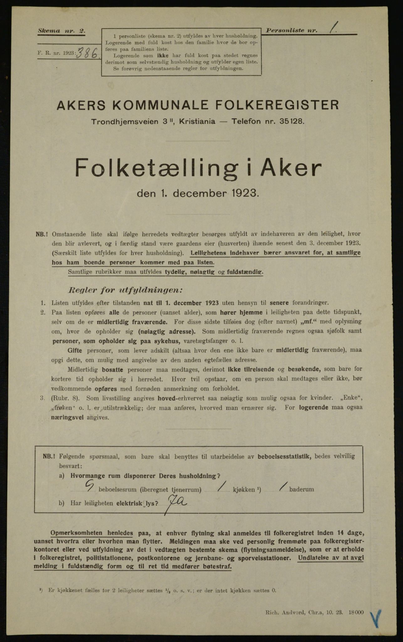 , Kommunal folketelling 1.12.1923 for Aker, 1923, s. 38930