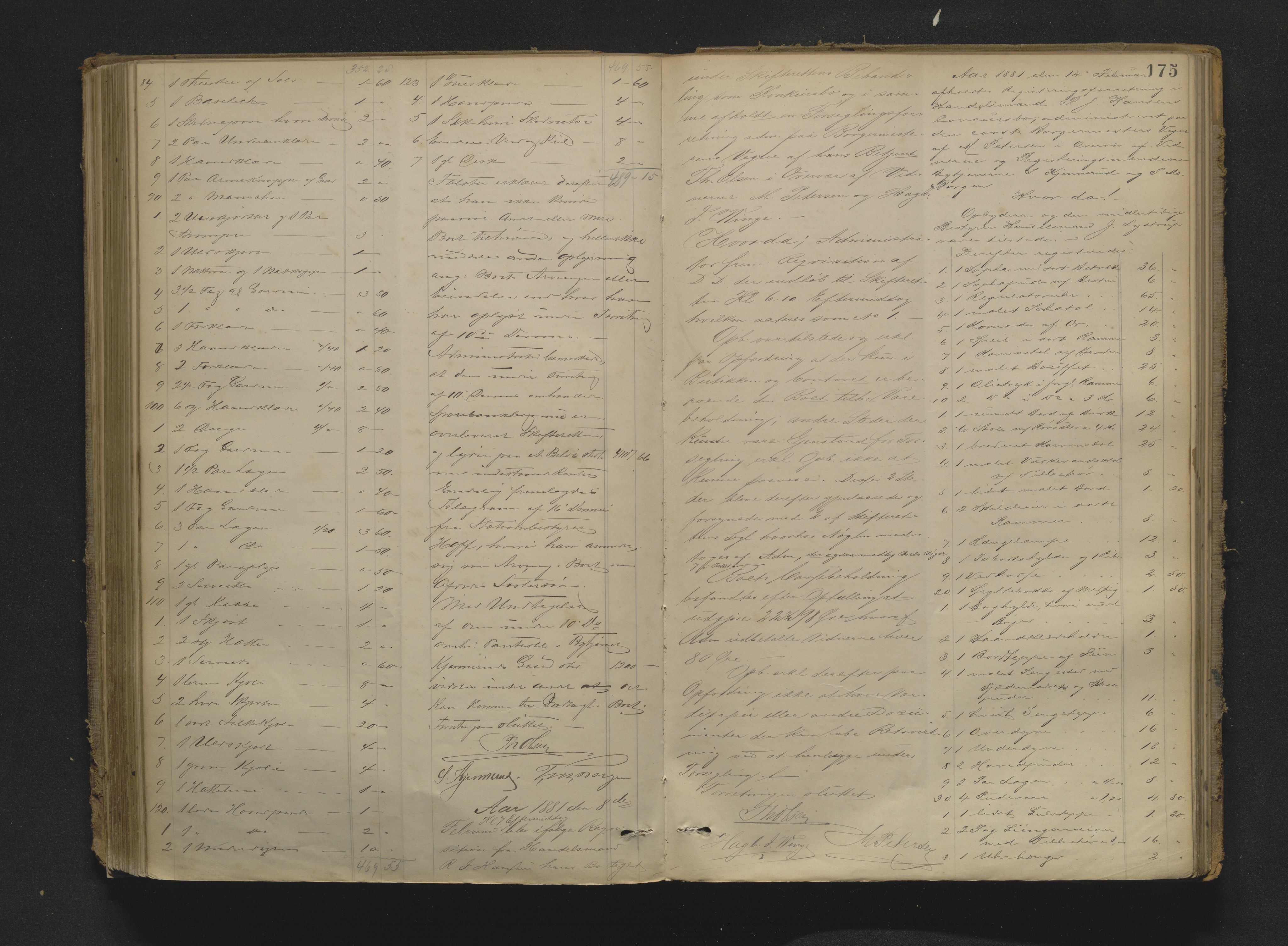 Drammen byfogd, AV/SAKO-A-222/H/Hb/Hbb/L0003: Registreringsprotokoll., 1877-1885, s. 175