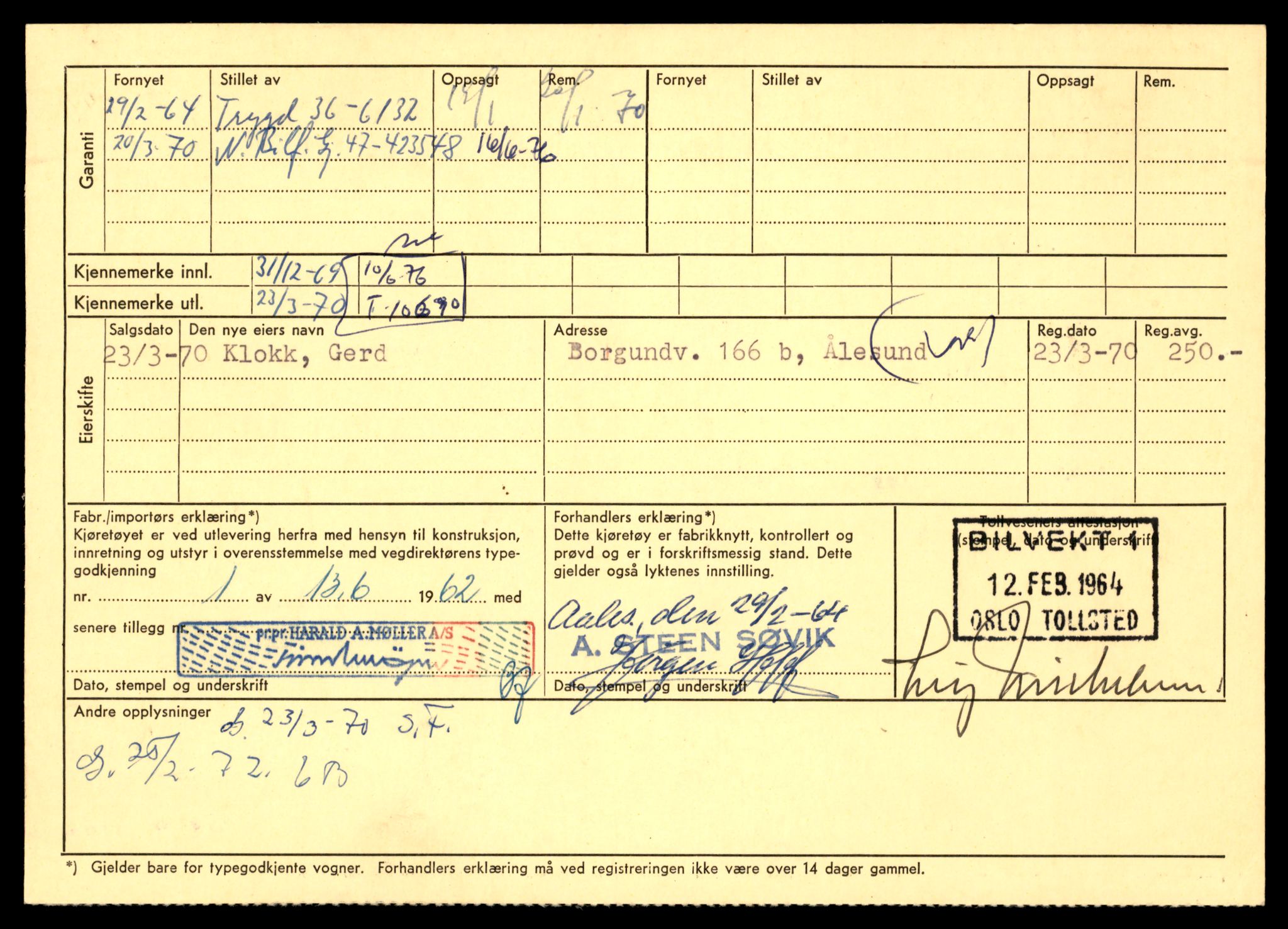 Møre og Romsdal vegkontor - Ålesund trafikkstasjon, SAT/A-4099/F/Fe/L0022: Registreringskort for kjøretøy T 10584 - T 10694, 1927-1998, s. 2952