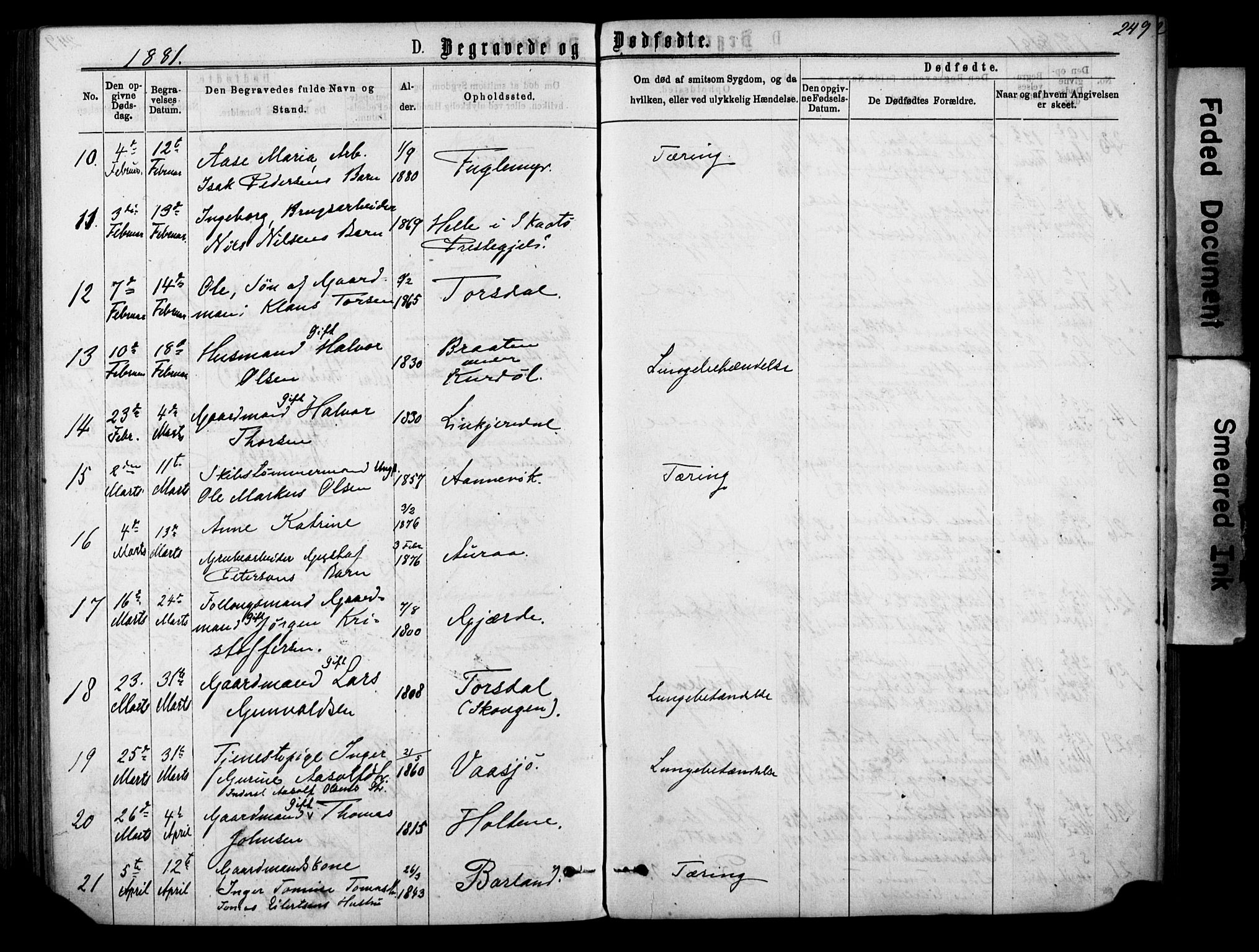 Sannidal kirkebøker, AV/SAKO-A-296/F/Fa/L0014: Ministerialbok nr. 14, 1874-1883, s. 249