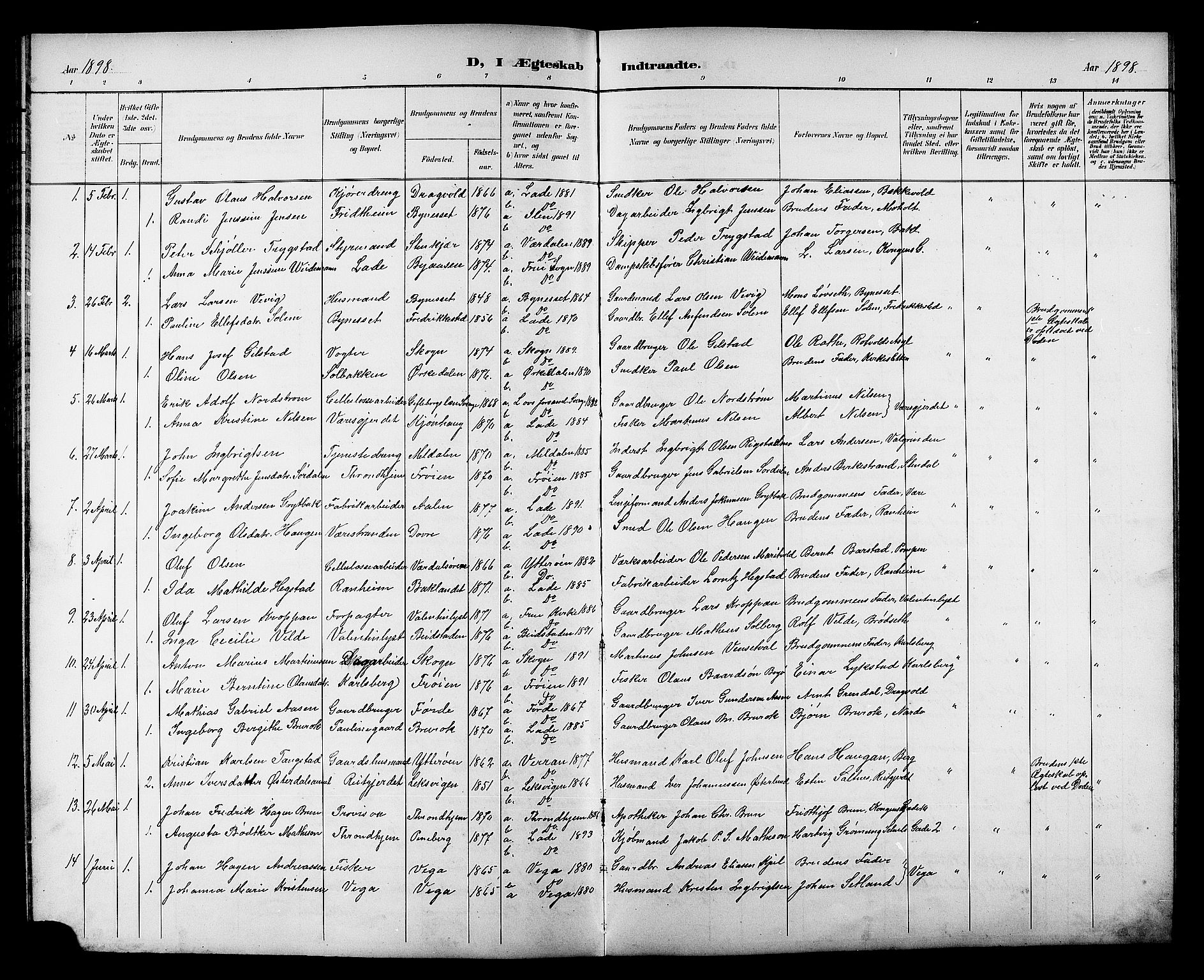 Ministerialprotokoller, klokkerbøker og fødselsregistre - Sør-Trøndelag, AV/SAT-A-1456/606/L0313: Klokkerbok nr. 606C09, 1895-1910