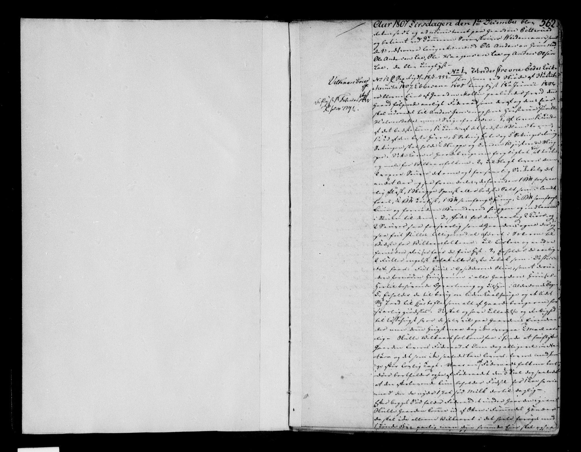 Toten tingrett, SAH/TING-006/H/Hb/Hba/L0004b: Pantebok nr. 4b, 1807-1812, s. 562