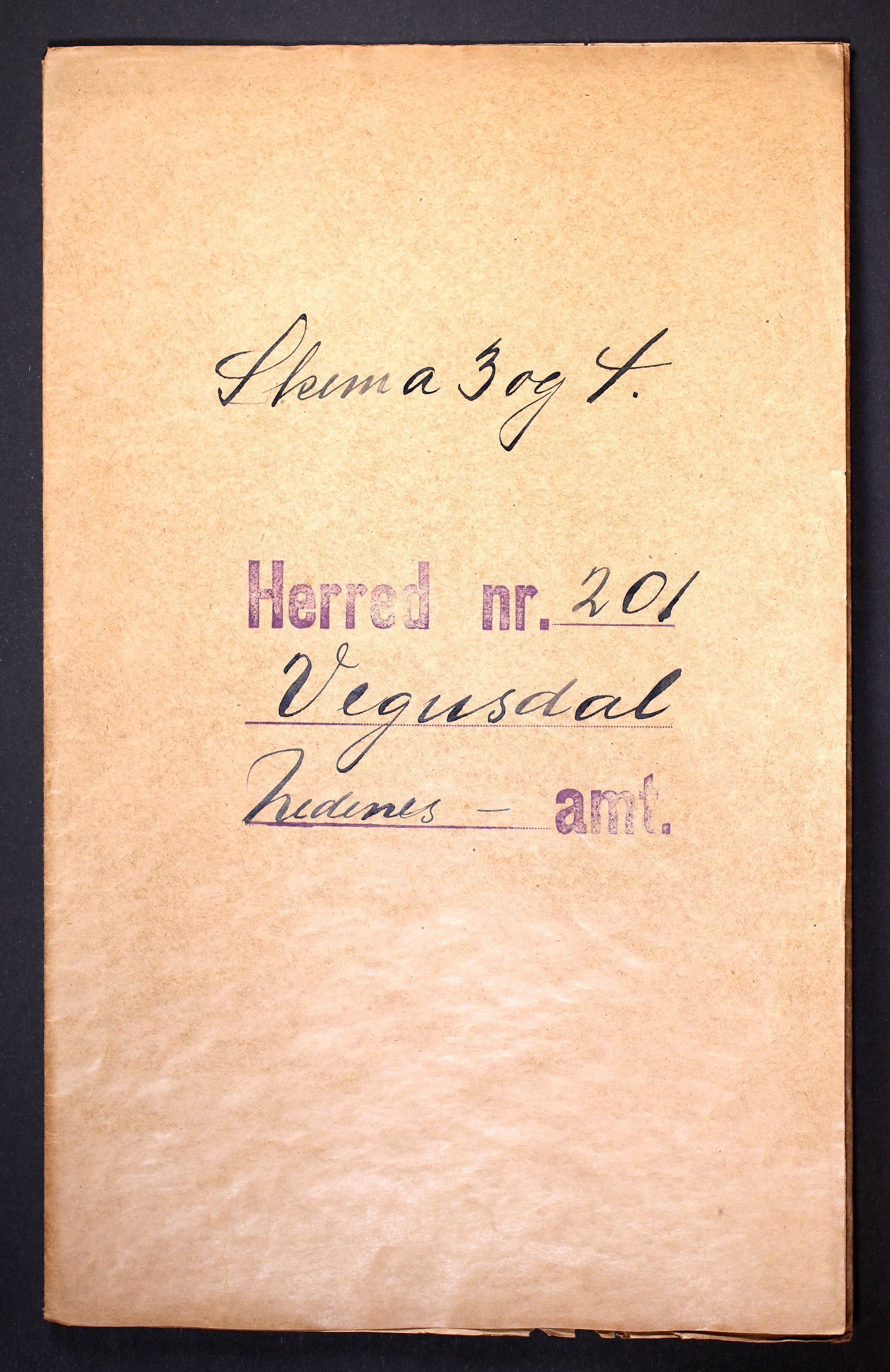 RA, Folketelling 1910 for 0934 Vegusdal herred, 1910, s. 1