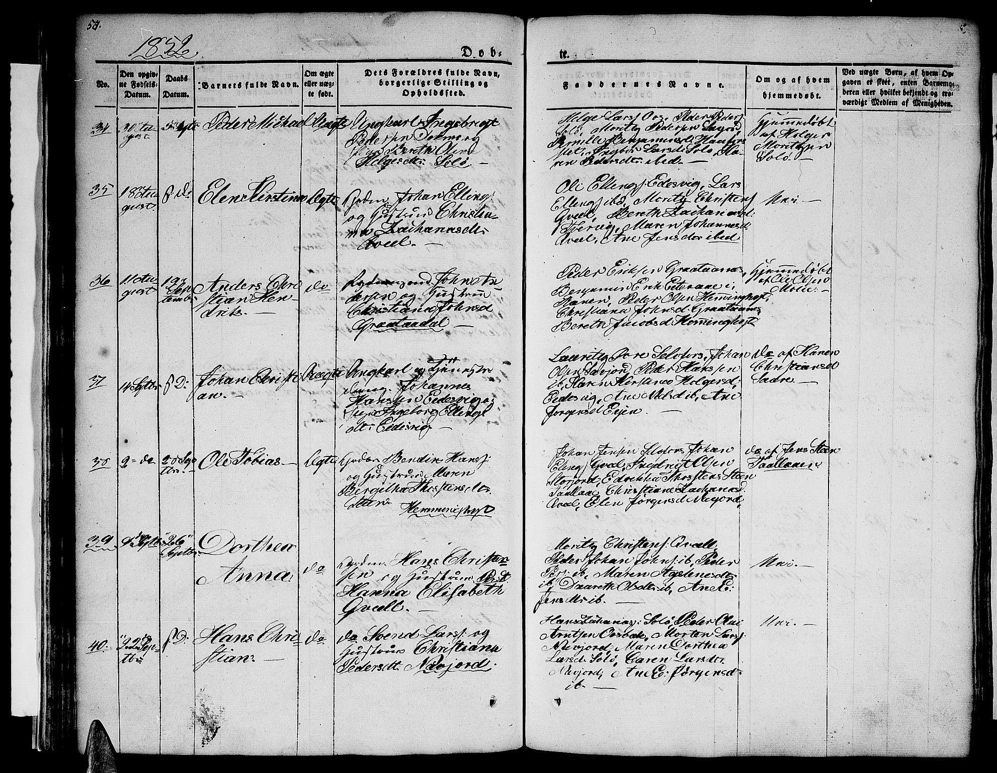 Ministerialprotokoller, klokkerbøker og fødselsregistre - Nordland, AV/SAT-A-1459/846/L0652: Klokkerbok nr. 846C02, 1841-1871, s. 57