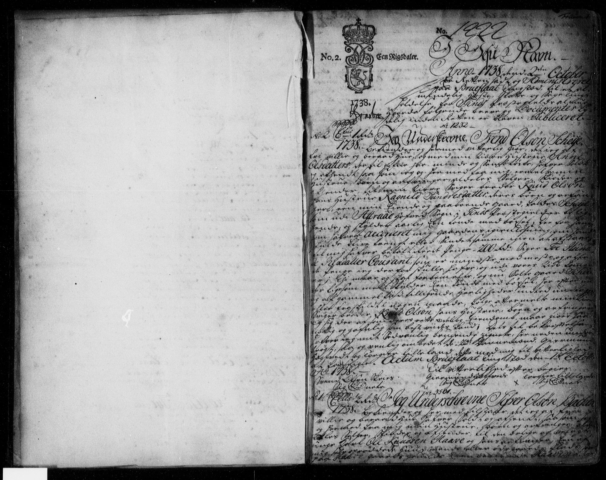 Nedre Telemark sorenskriveri, SAKO/A-135/G/Ga/Gaa/L0001h: Pantebok nr. H, 1738-1752, s. 1