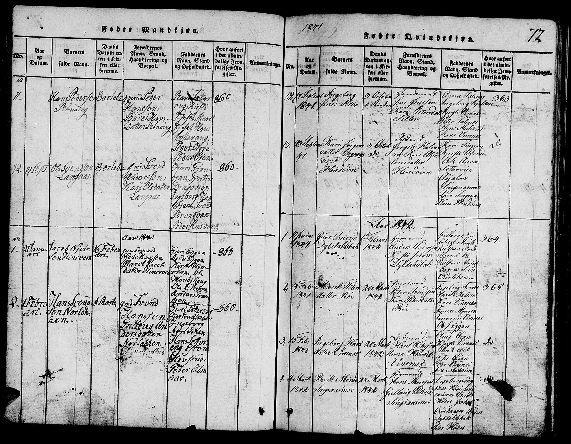 Ministerialprotokoller, klokkerbøker og fødselsregistre - Sør-Trøndelag, AV/SAT-A-1456/688/L1026: Klokkerbok nr. 688C01, 1817-1860, s. 72