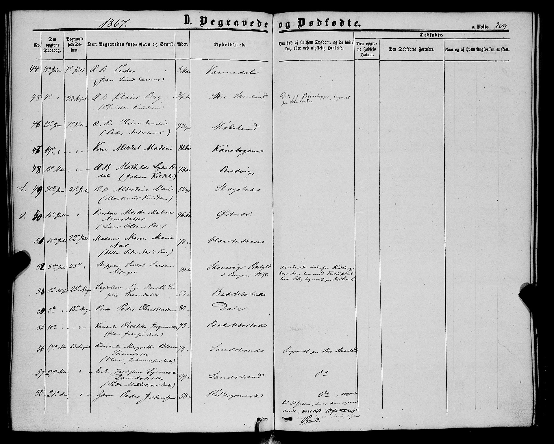 Trondenes sokneprestkontor, AV/SATØ-S-1319/H/Ha/L0012kirke: Ministerialbok nr. 12, 1863-1870, s. 209