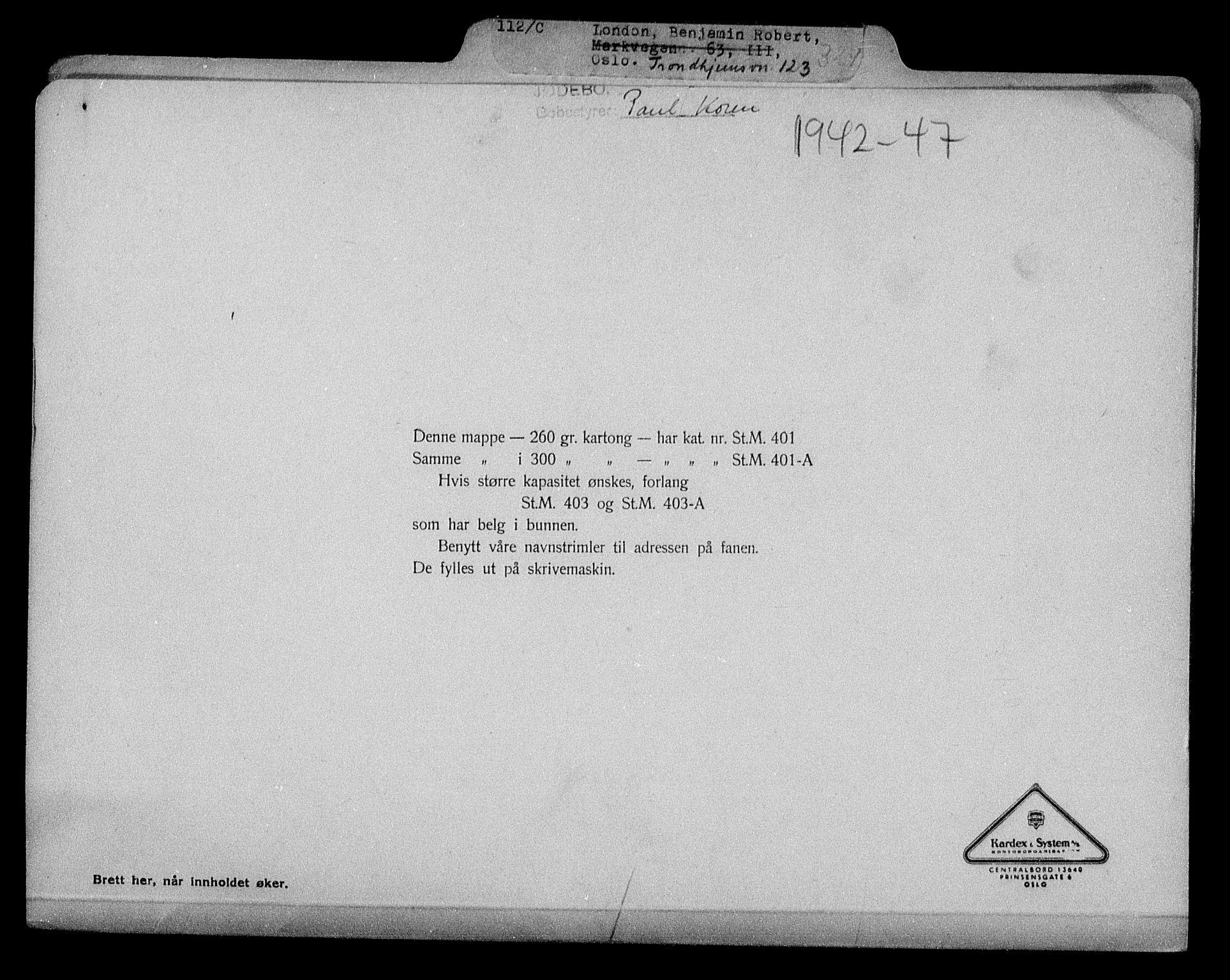 Justisdepartementet, Tilbakeføringskontoret for inndratte formuer, AV/RA-S-1564/H/Hc/Hcc/L0960: --, 1945-1947, s. 271