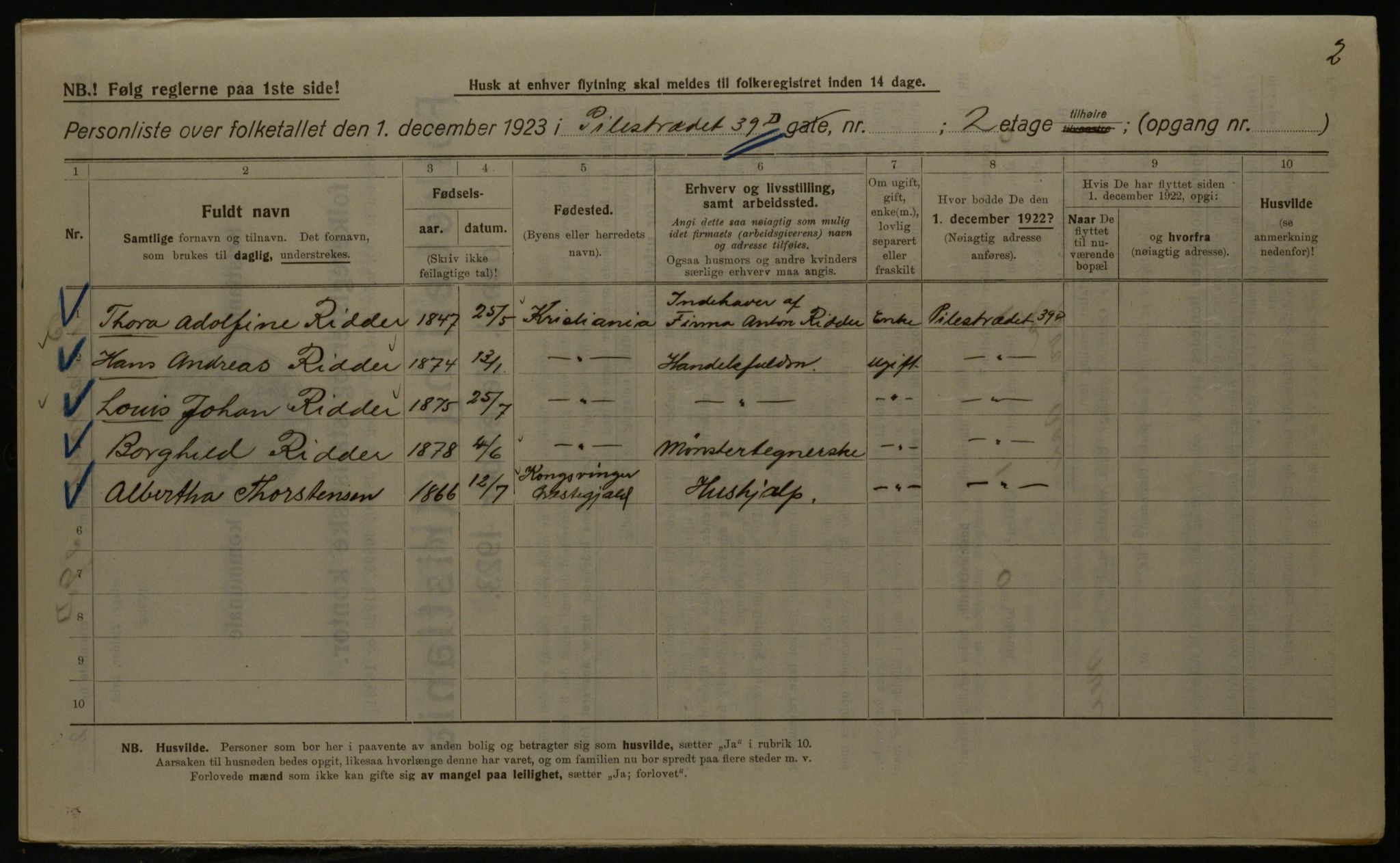 OBA, Kommunal folketelling 1.12.1923 for Kristiania, 1923, s. 87400