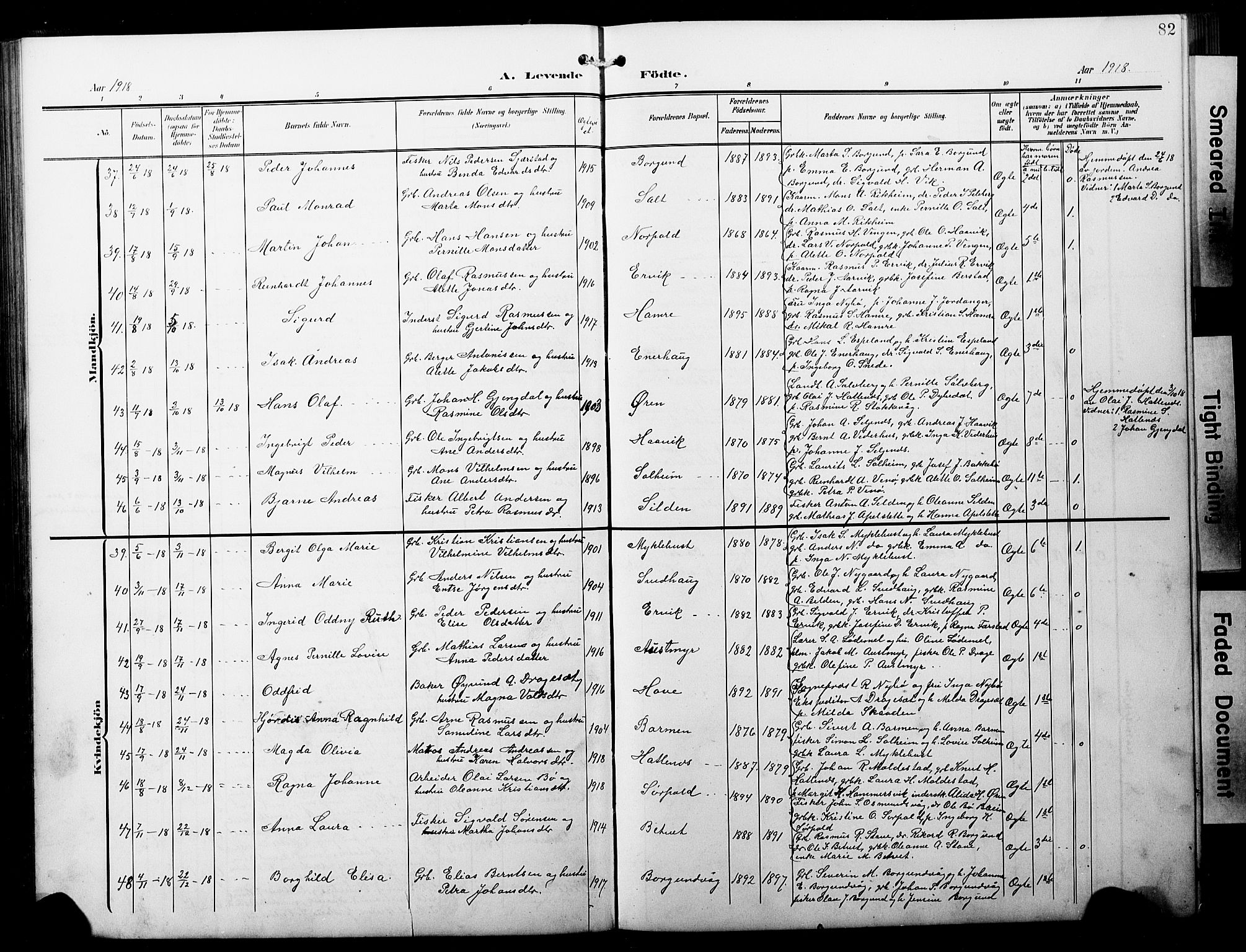 Selje sokneprestembete, AV/SAB-A-99938/H/Ha/Hab/Habb: Klokkerbok nr. B 1, 1905-1923, s. 82