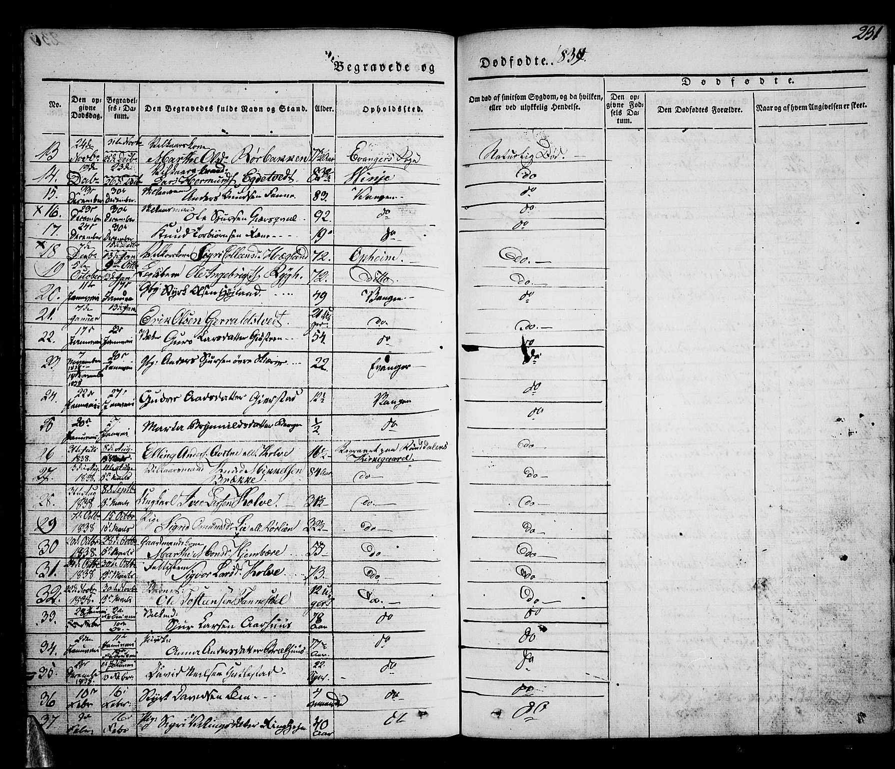 Voss sokneprestembete, AV/SAB-A-79001/H/Haa: Ministerialbok nr. A 13, 1836-1851, s. 231