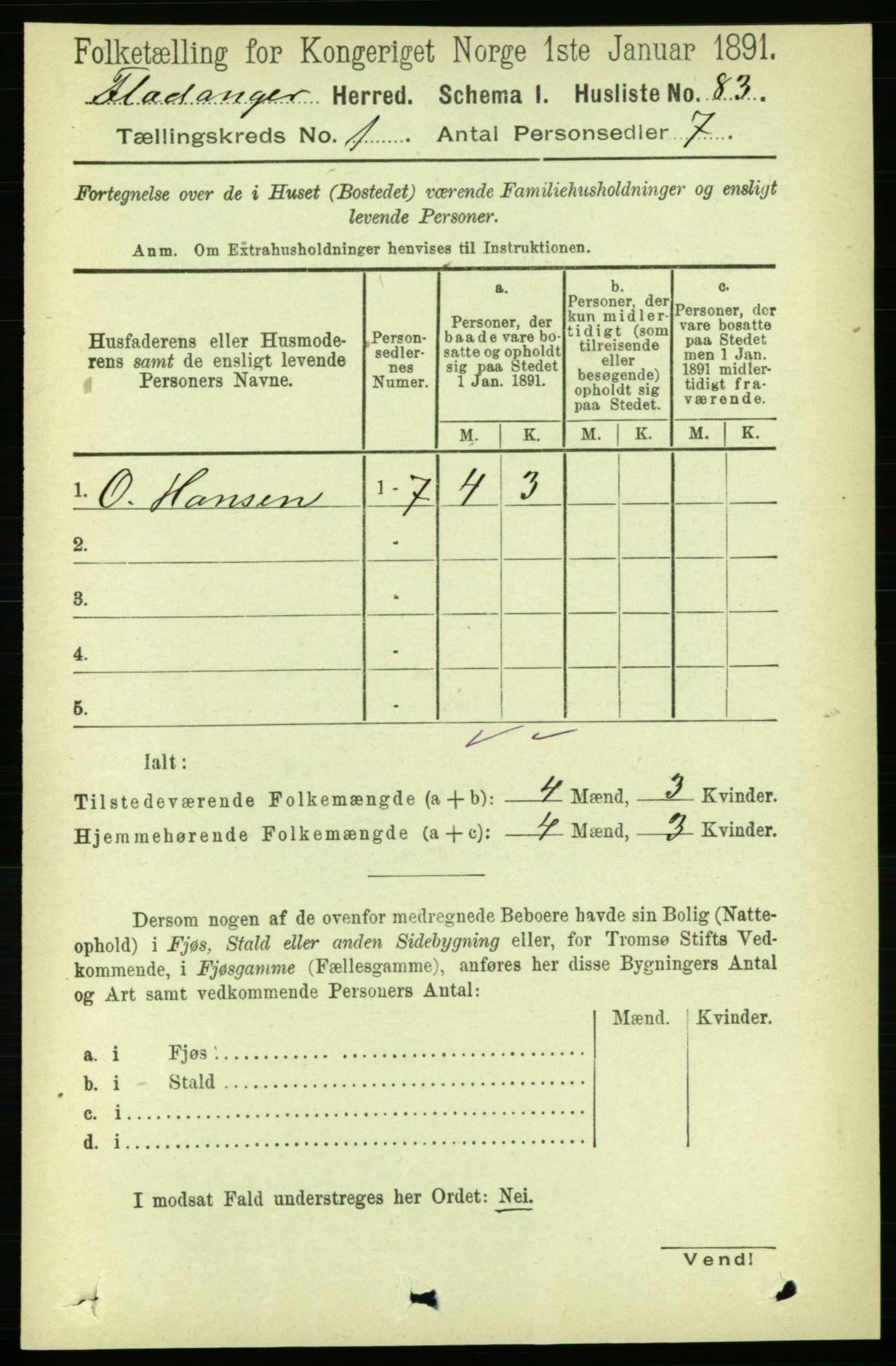 RA, Folketelling 1891 for 1749 Flatanger herred, 1891, s. 98