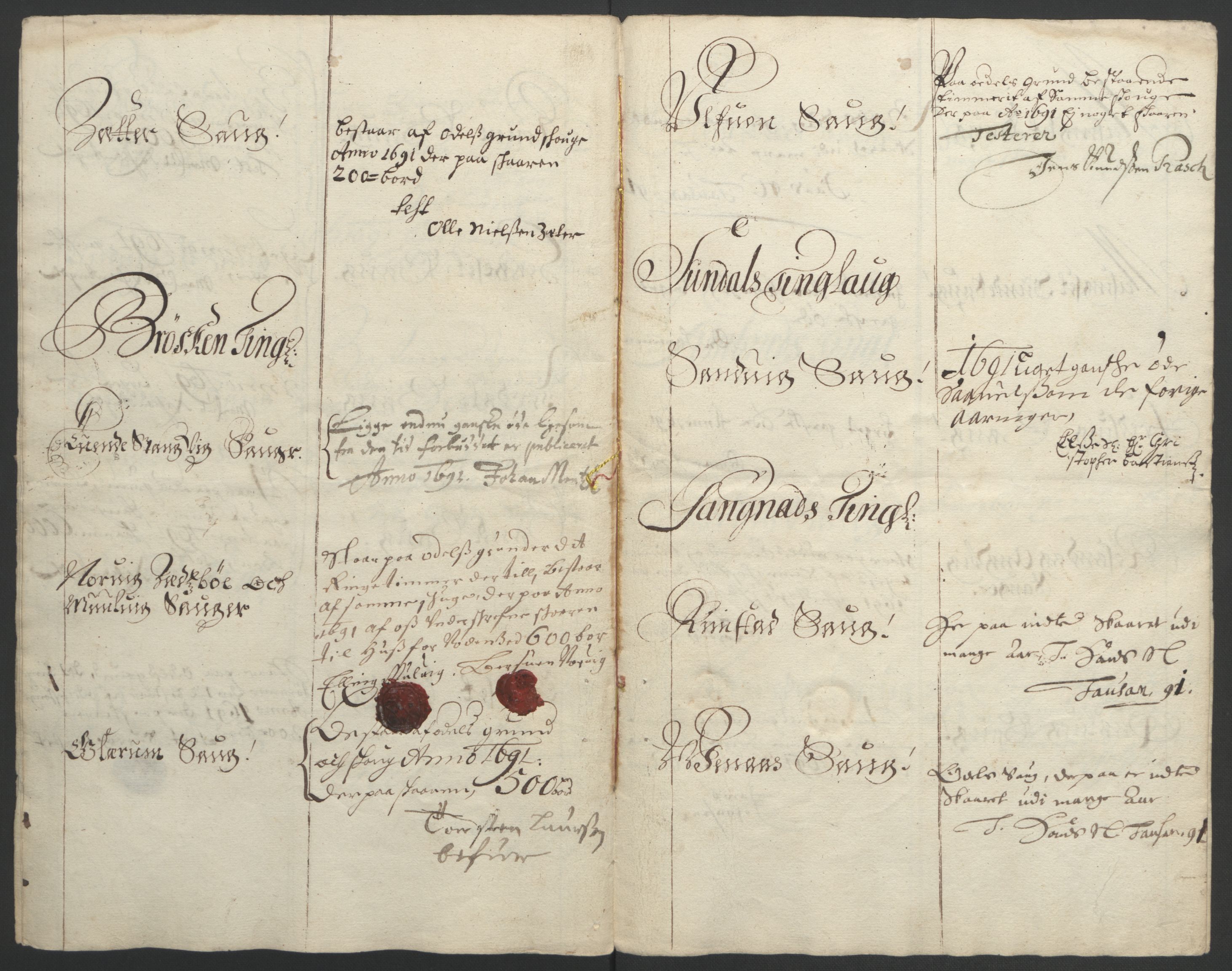 Rentekammeret inntil 1814, Reviderte regnskaper, Fogderegnskap, RA/EA-4092/R56/L3734: Fogderegnskap Nordmøre, 1690-1691, s. 290
