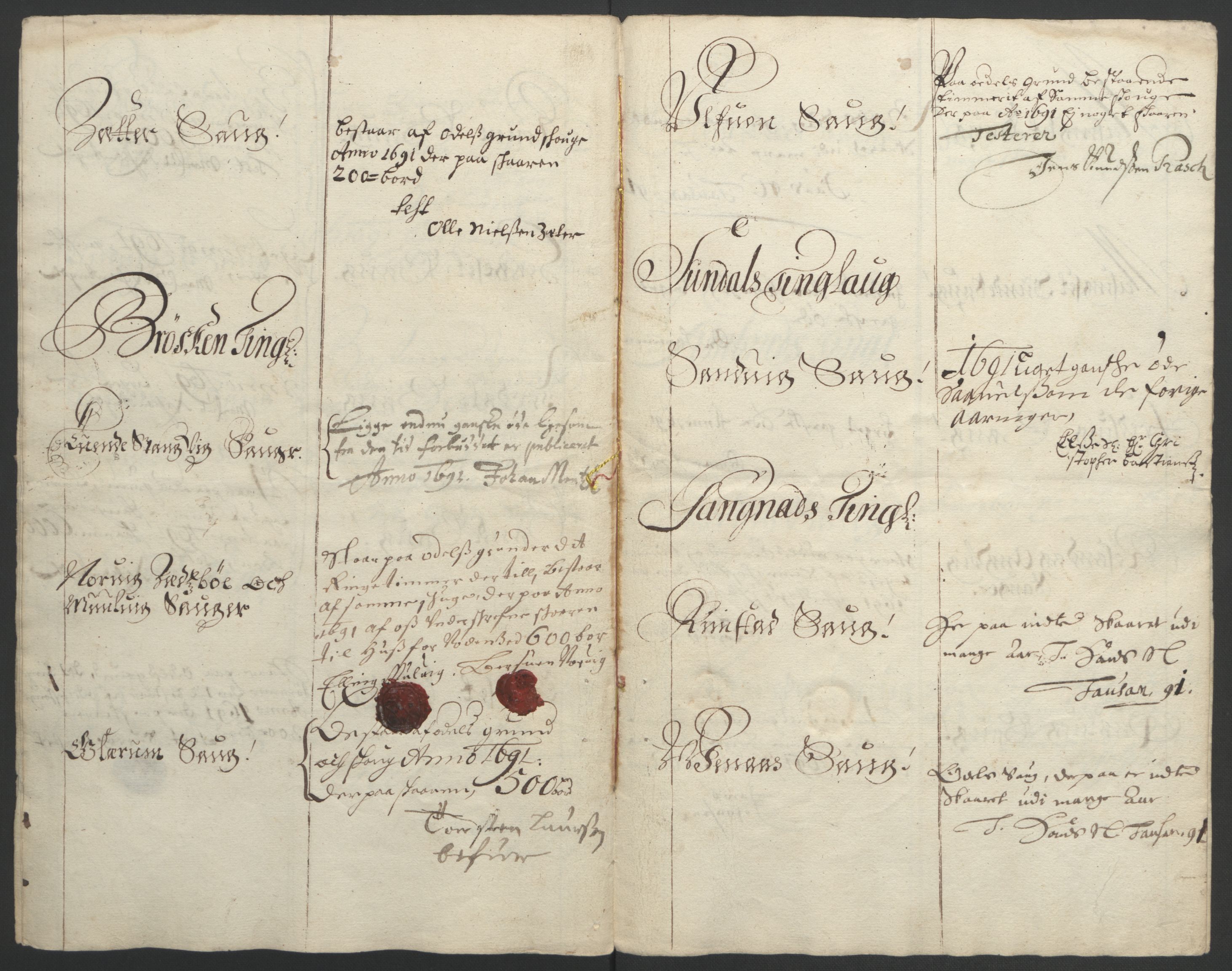 Rentekammeret inntil 1814, Reviderte regnskaper, Fogderegnskap, AV/RA-EA-4092/R56/L3734: Fogderegnskap Nordmøre, 1690-1691, s. 290