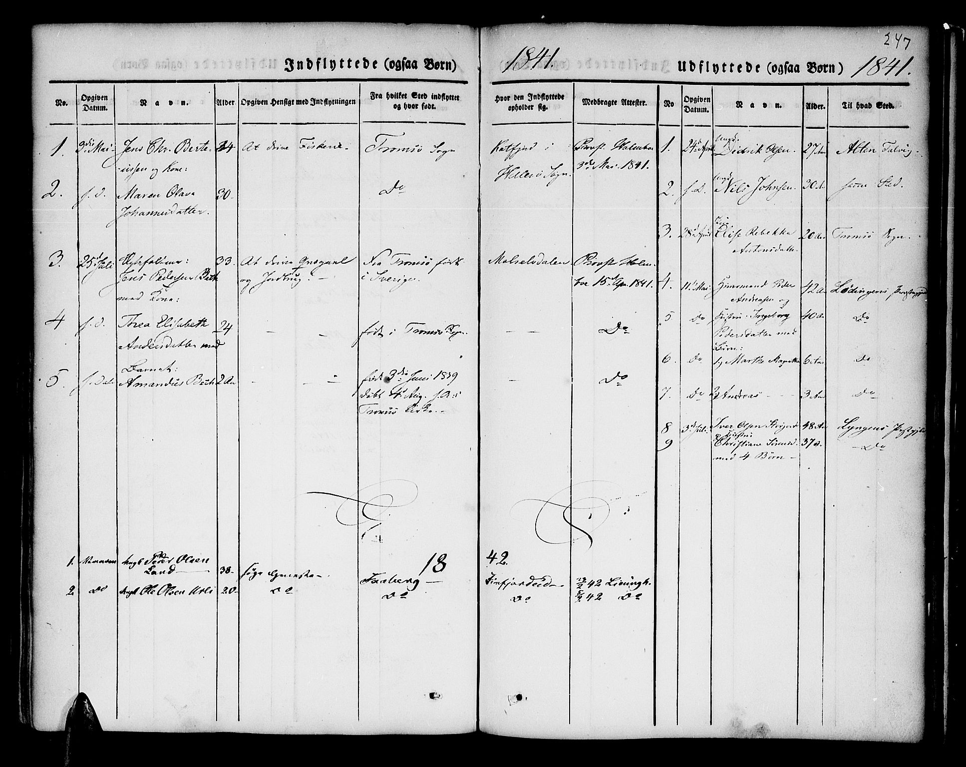 Lenvik sokneprestembete, AV/SATØ-S-1310/H/Ha/Haa/L0004kirke: Ministerialbok nr. 4, 1832-1844, s. 247