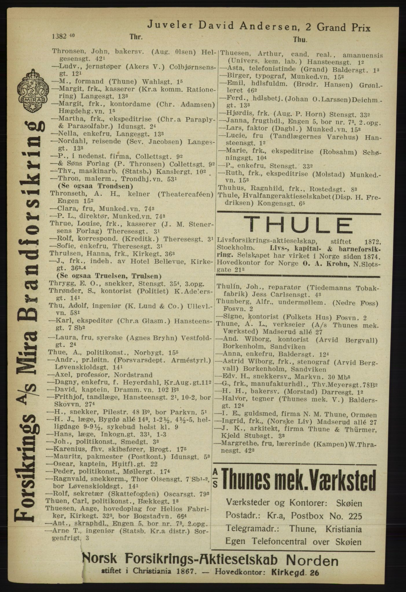 Kristiania/Oslo adressebok, PUBL/-, 1918, s. 1447