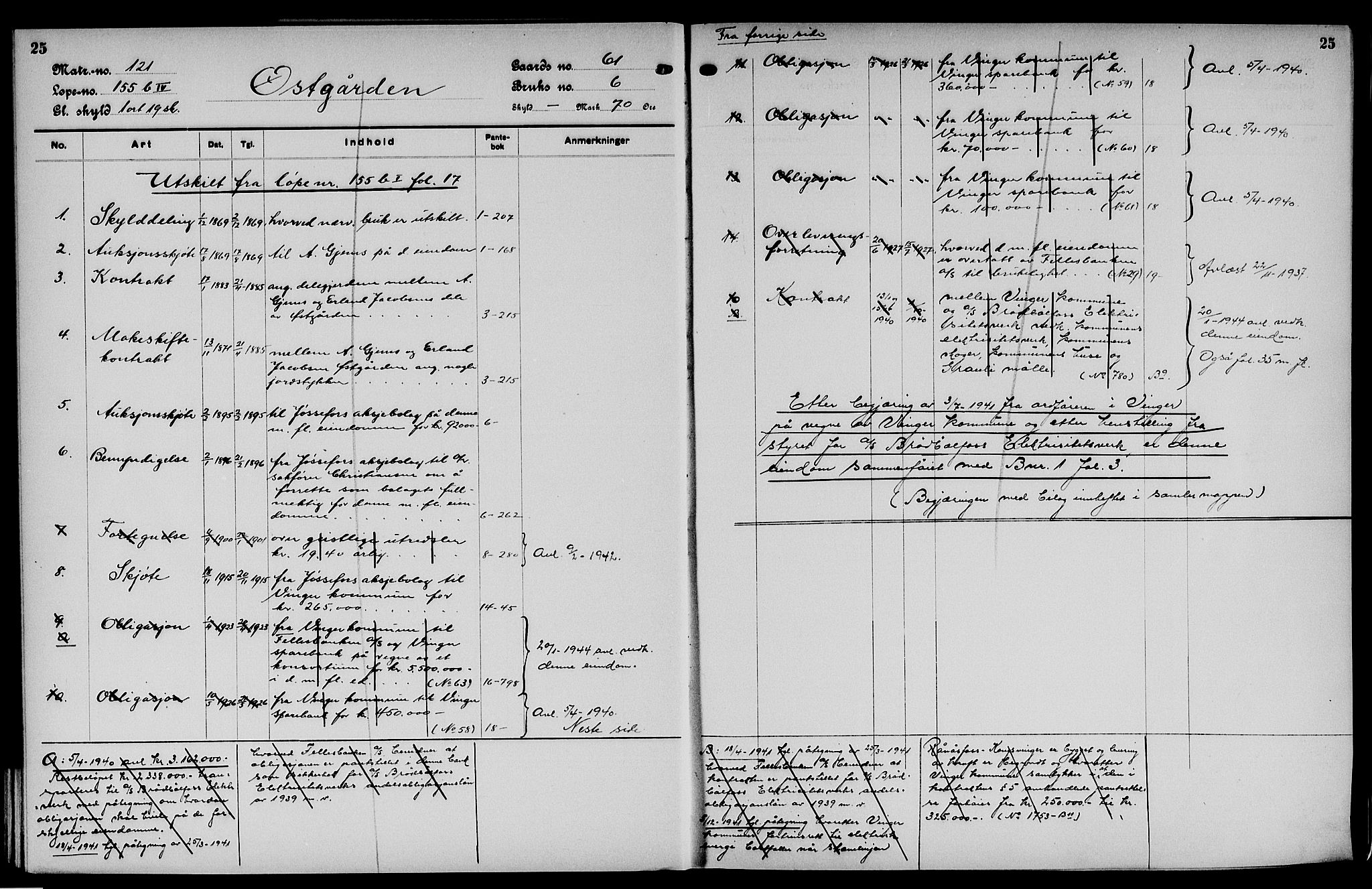 Vinger og Odal sorenskriveri, SAH/TING-022/H/Ha/Hac/Hacc/L0010: Panteregister nr. 3.10, 1923, s. 25