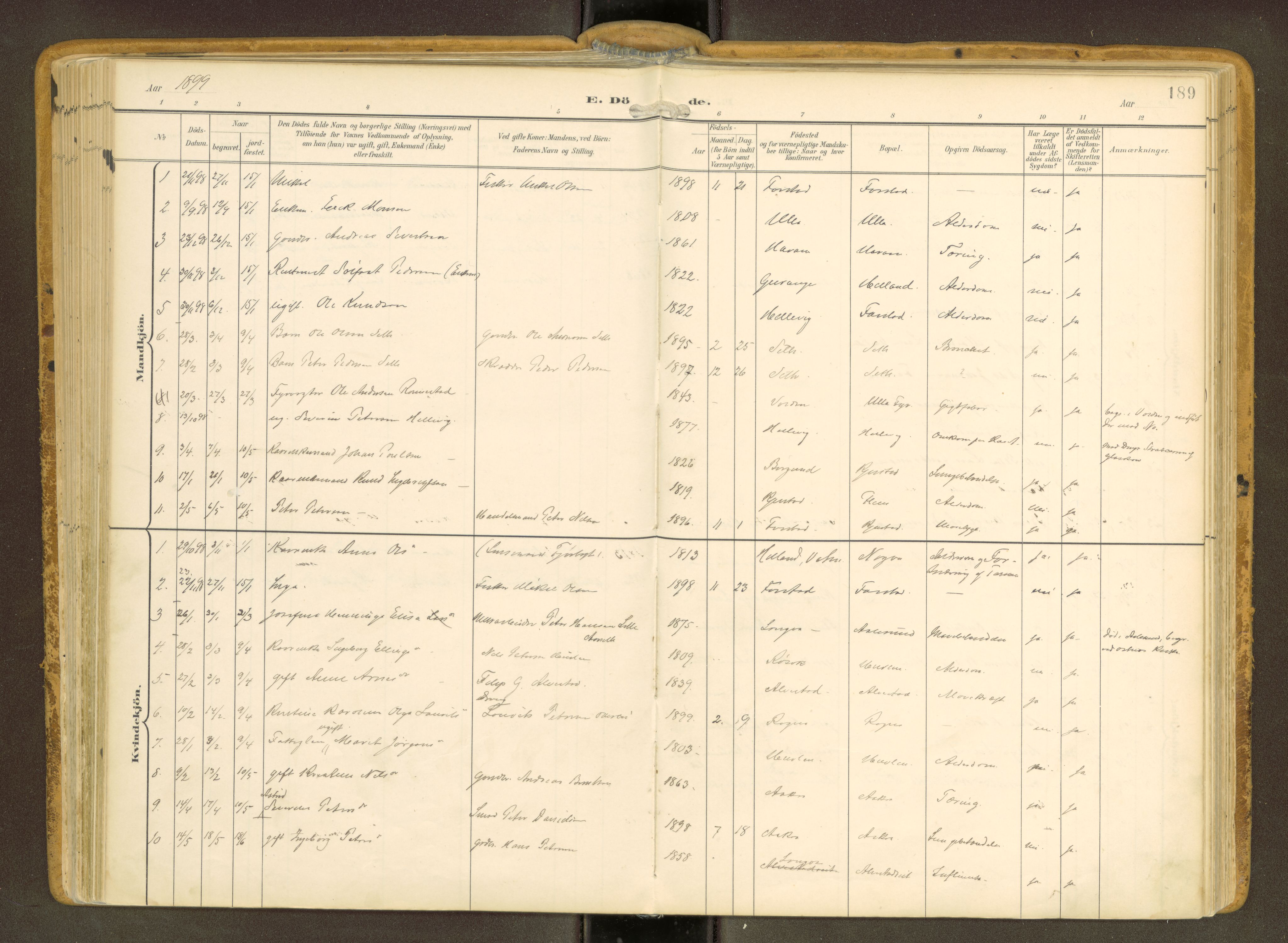 Ministerialprotokoller, klokkerbøker og fødselsregistre - Møre og Romsdal, SAT/A-1454/536/L0517: Ministerialbok nr. 536A--, 1897-1917, s. 189