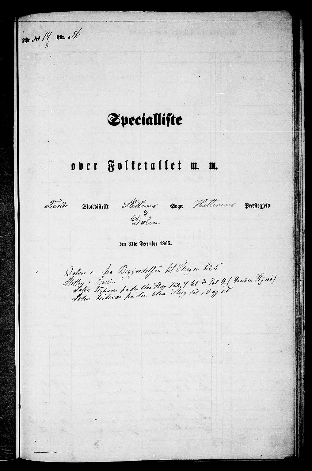 RA, Folketelling 1865 for 1617P Hitra prestegjeld, 1865, s. 258