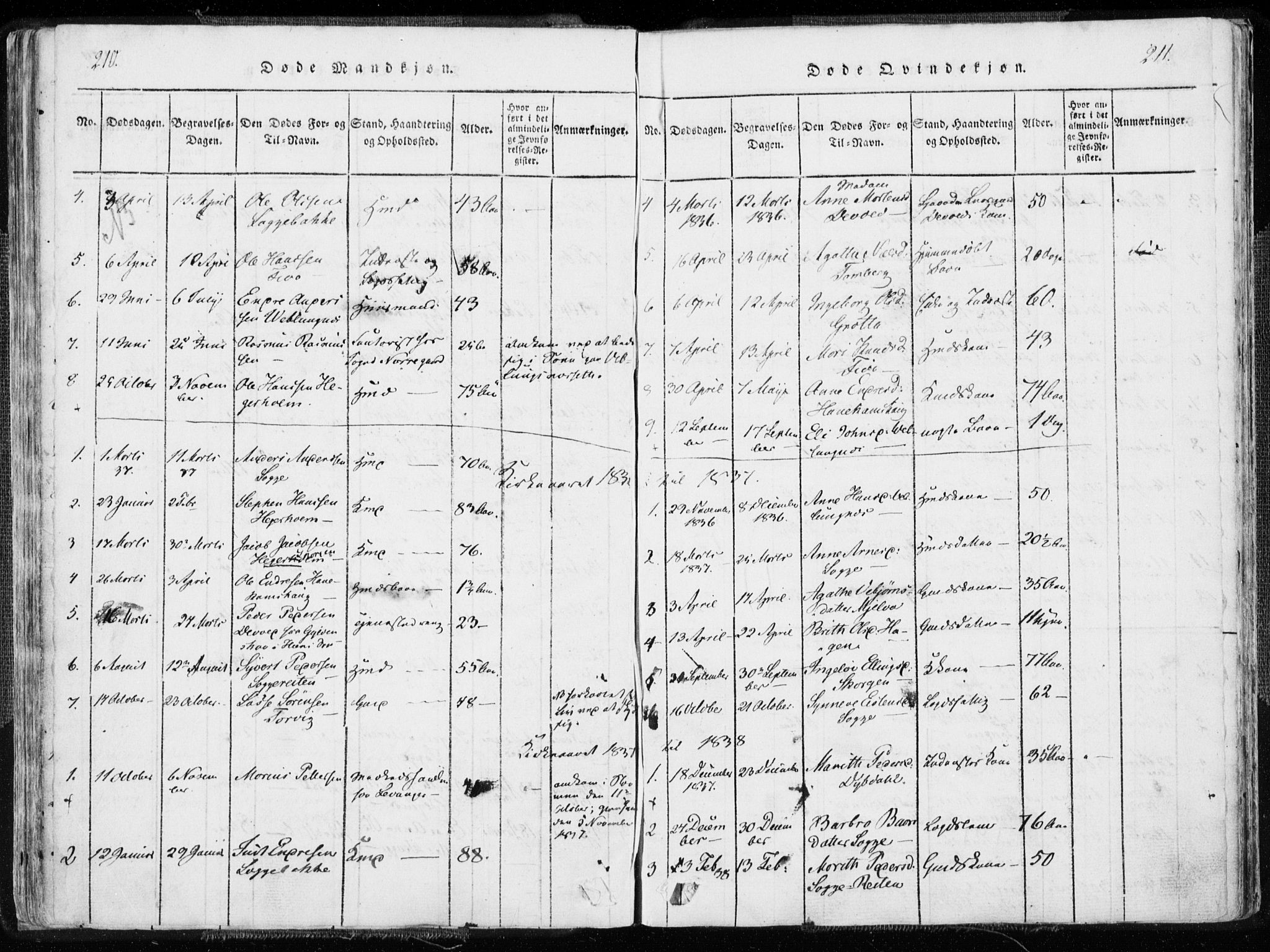 Ministerialprotokoller, klokkerbøker og fødselsregistre - Møre og Romsdal, AV/SAT-A-1454/544/L0571: Ministerialbok nr. 544A04, 1818-1853, s. 210-211