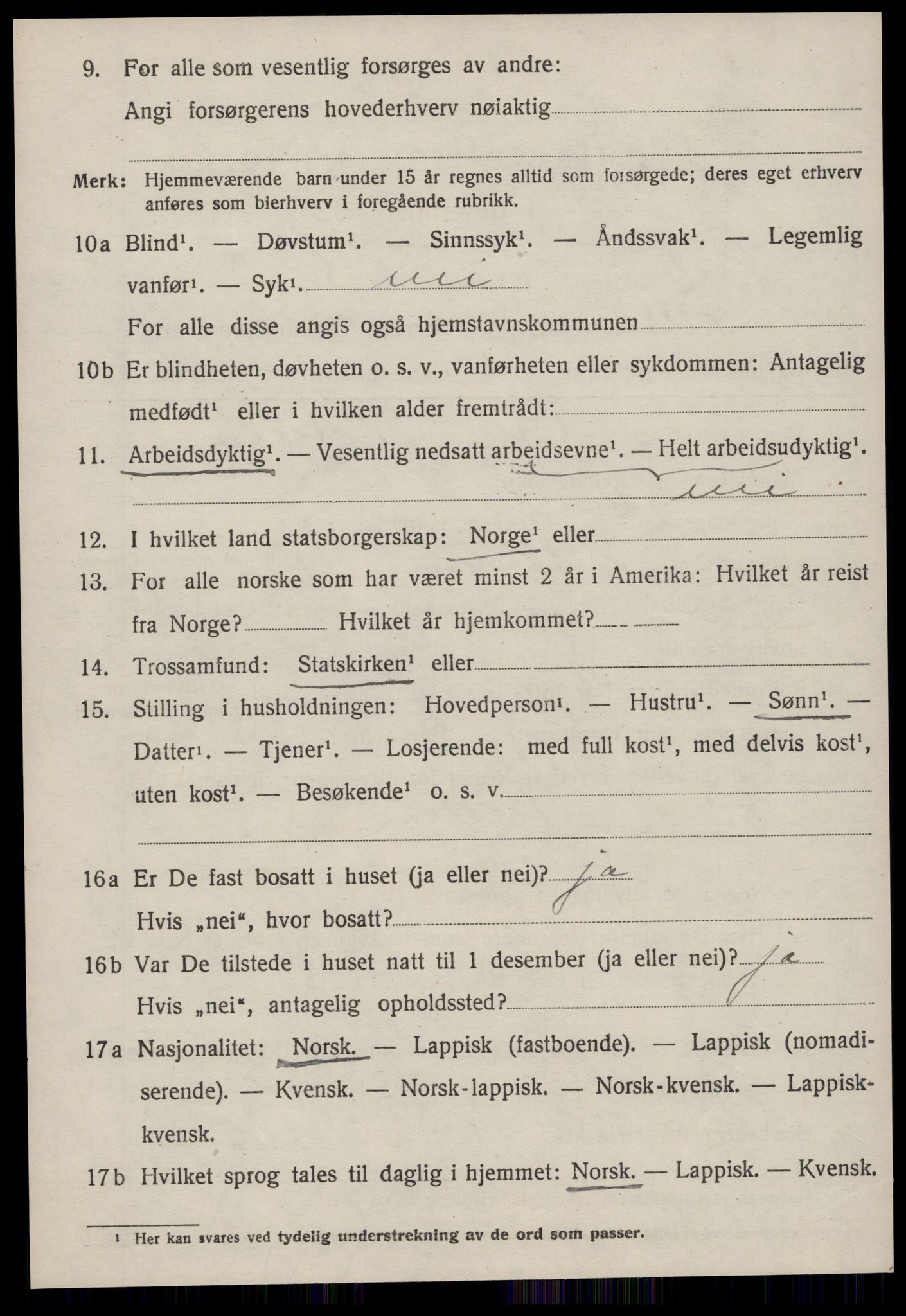 SAT, Folketelling 1920 for 1616 Fillan herred, 1920, s. 1451