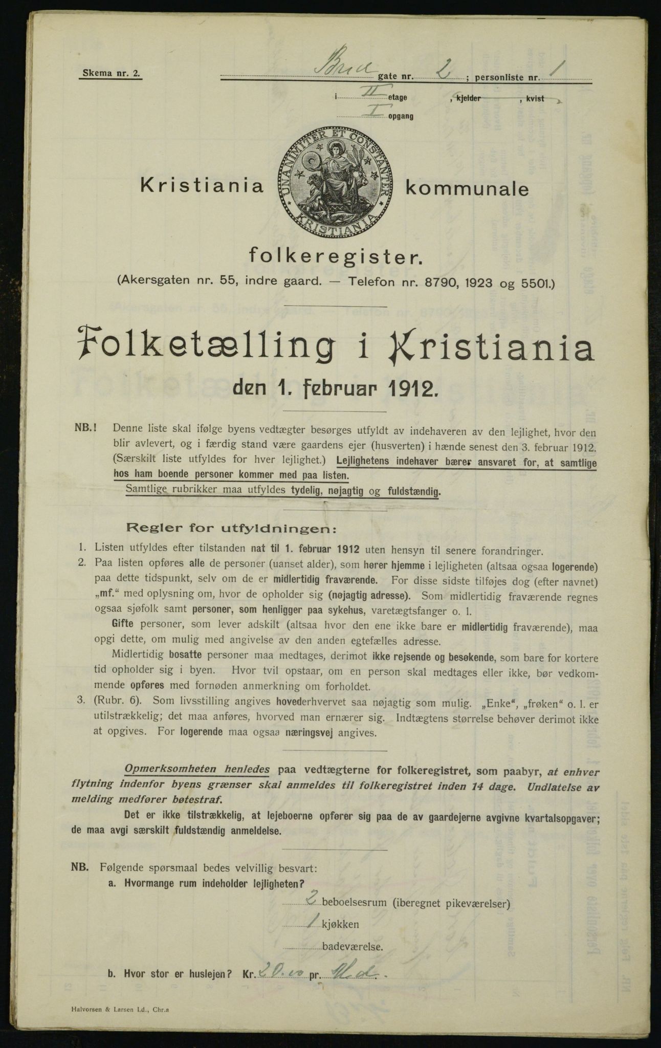 OBA, Kommunal folketelling 1.2.1912 for Kristiania, 1912, s. 8012