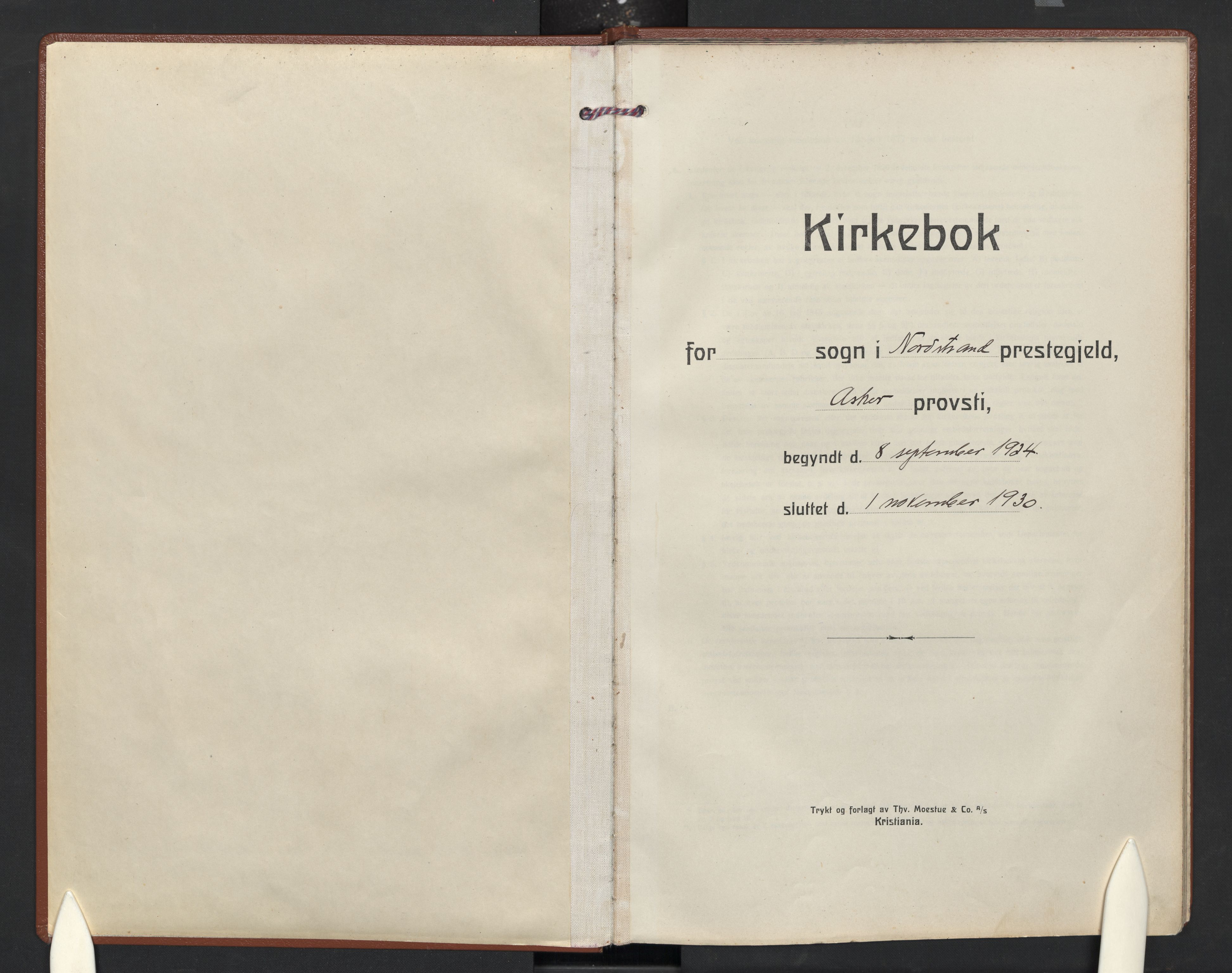 Nordstrand prestekontor Kirkebøker, SAO/A-10362a/F/Fa/L0004: Ministerialbok nr. I 4, 1924-1930