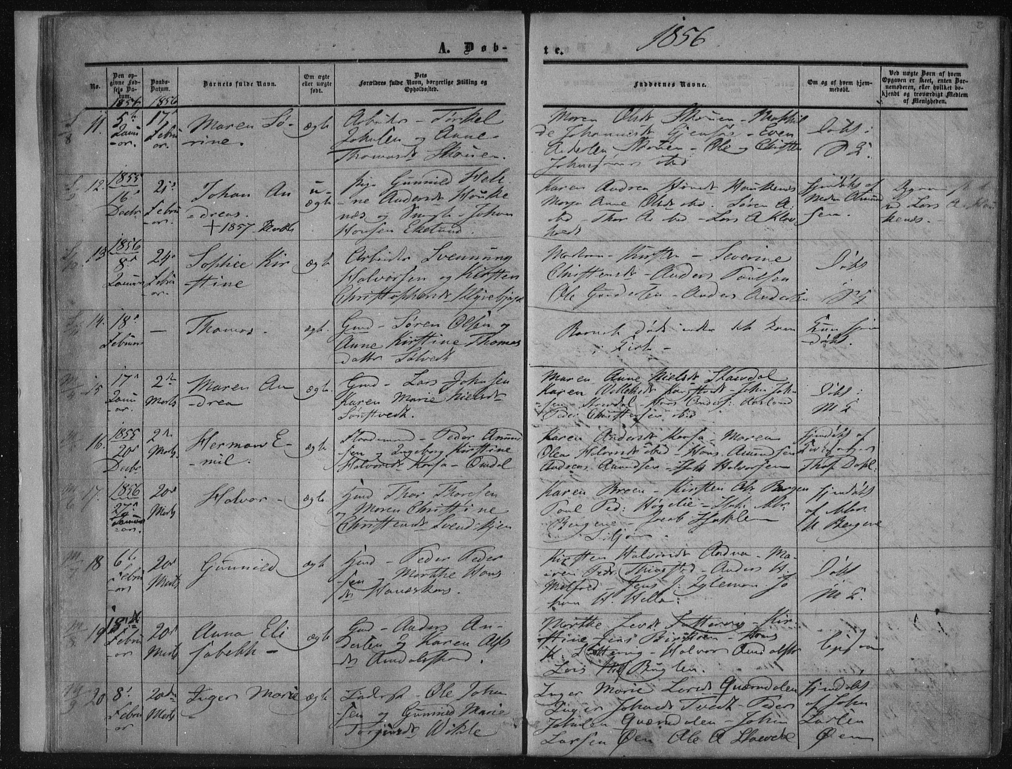 Solum kirkebøker, AV/SAKO-A-306/F/Fa/L0007: Ministerialbok nr. I 7, 1856-1864, s. 2