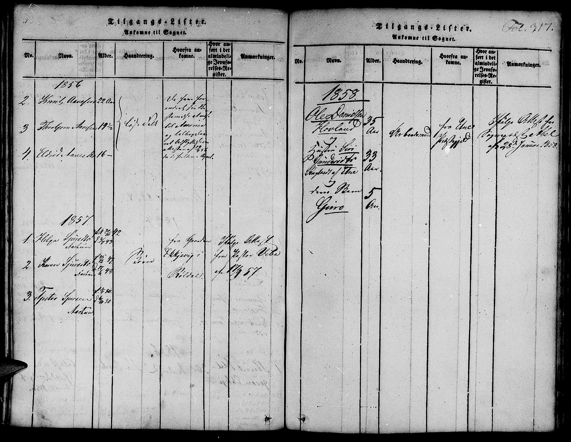 Suldal sokneprestkontor, AV/SAST-A-101845/01/IV/L0007: Ministerialbok nr. A 7, 1817-1838, s. 317