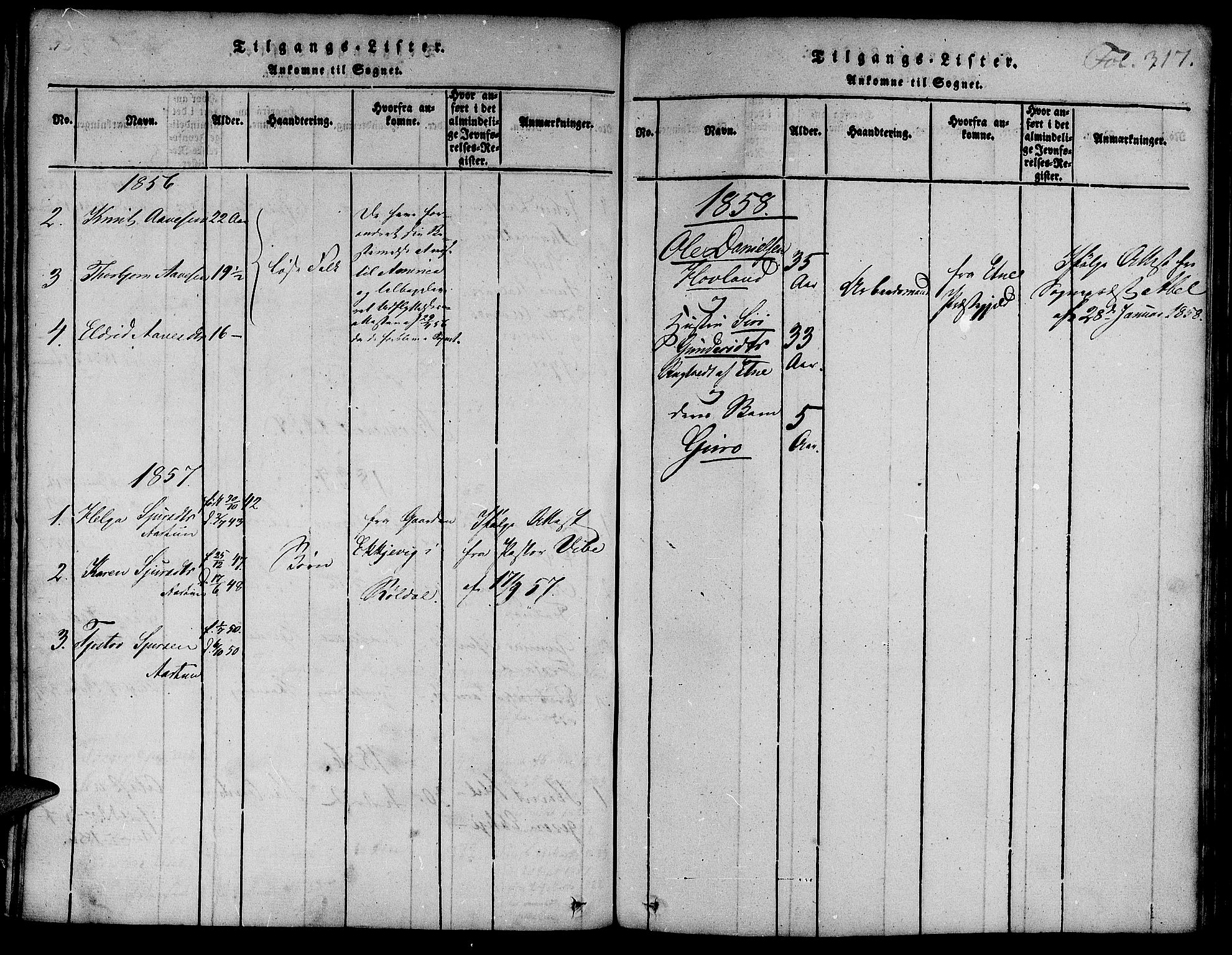 Suldal sokneprestkontor, SAST/A-101845/01/IV/L0007: Ministerialbok nr. A 7, 1817-1838, s. 317