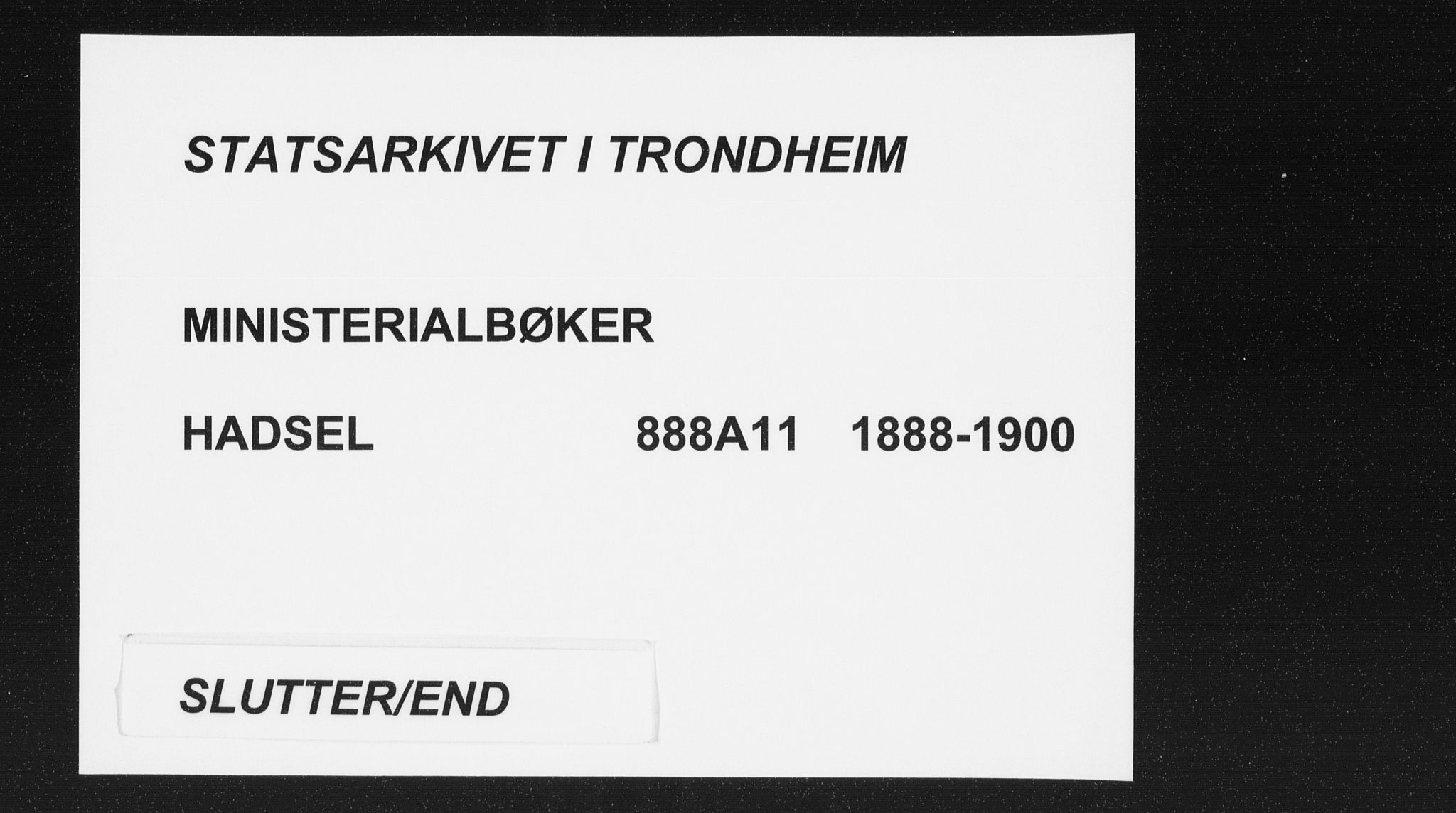 Ministerialprotokoller, klokkerbøker og fødselsregistre - Nordland, SAT/A-1459/888/L1245: Ministerialbok nr. 888A11, 1888-1900