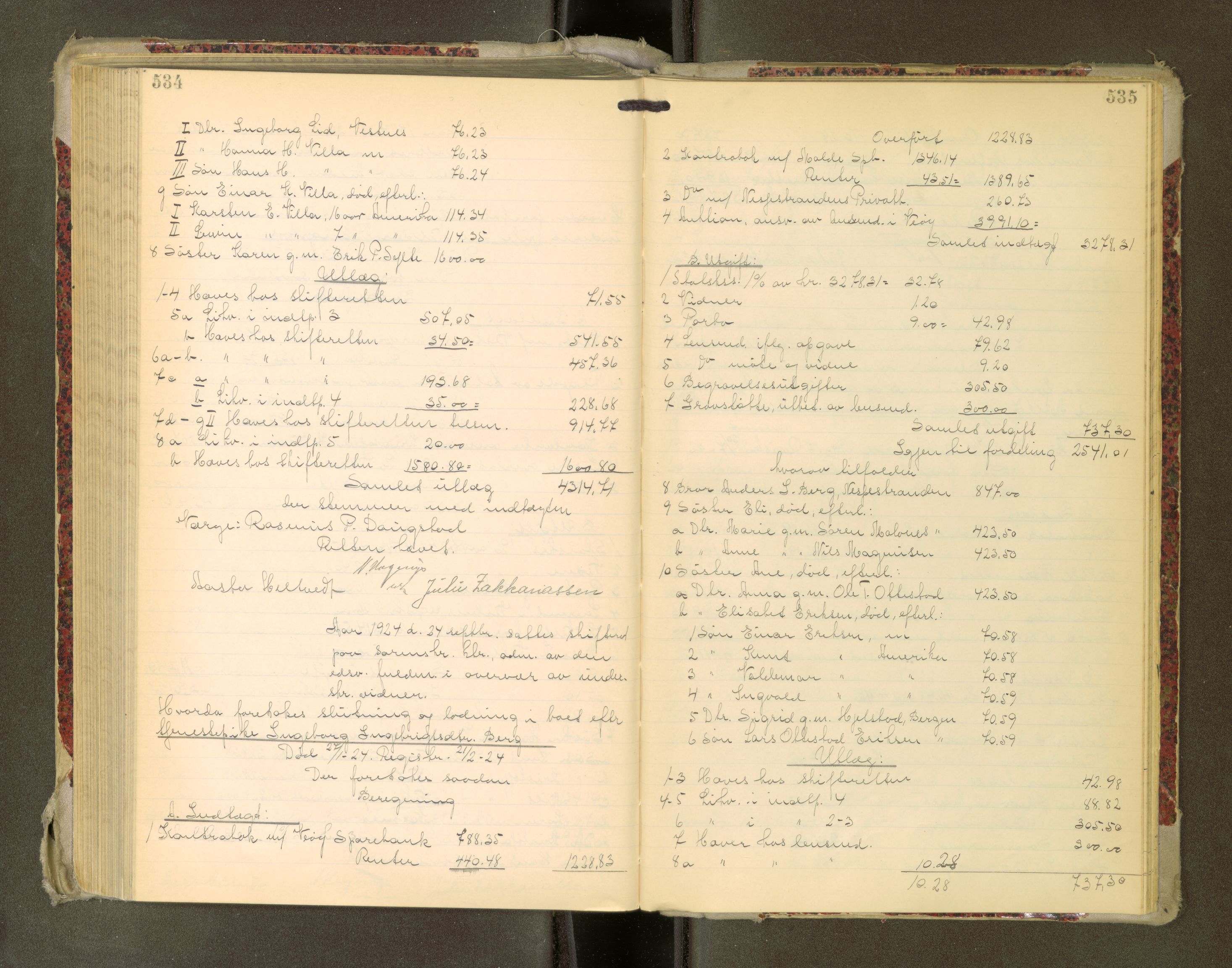 Romsdal sorenskriveri, AV/SAT-A-4149/1/3/3A/L0022: Skifteutlodnings Protokoll, 1920-1924, s. 534-535