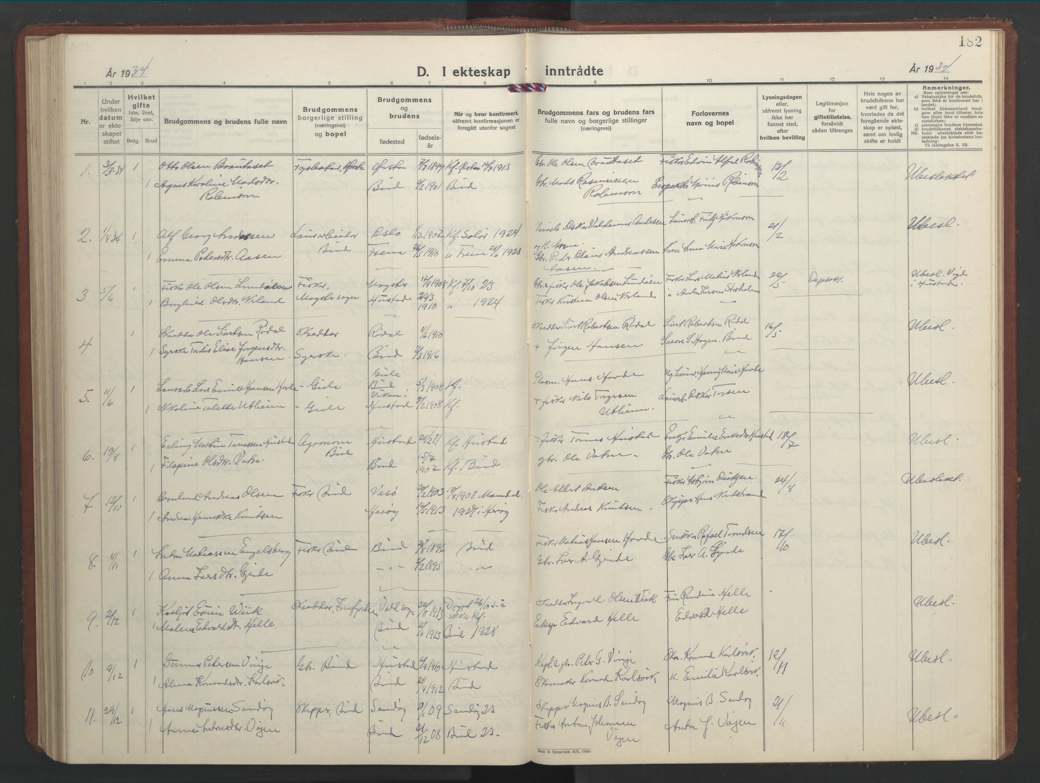 Ministerialprotokoller, klokkerbøker og fødselsregistre - Møre og Romsdal, SAT/A-1454/566/L0775: Klokkerbok nr. 566C04, 1930-1946, s. 182