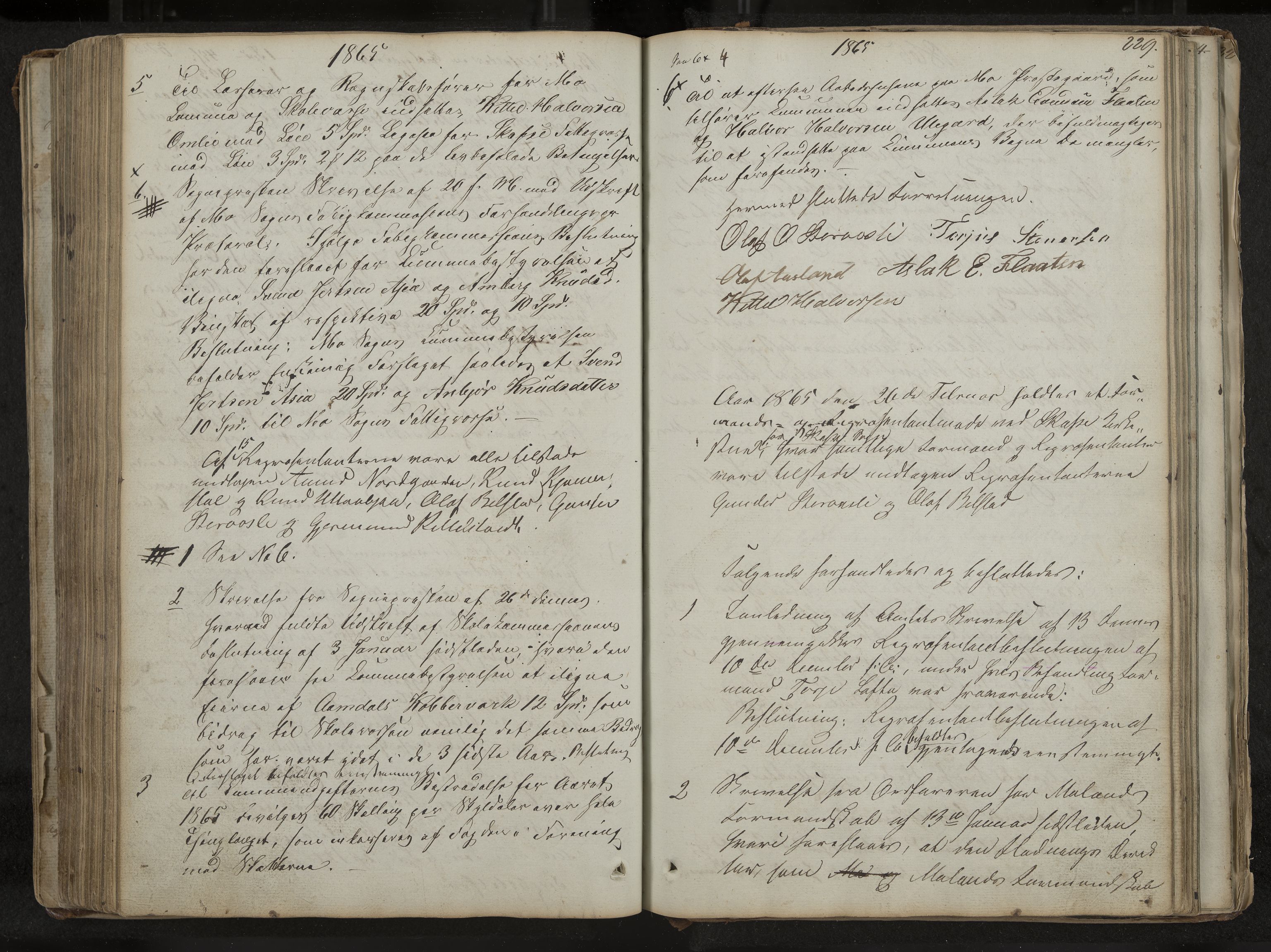 Mo formannskap og sentraladministrasjon, IKAK/0832021/A/L0001: Møtebok Mo og Skafså, 1837-1882, s. 229