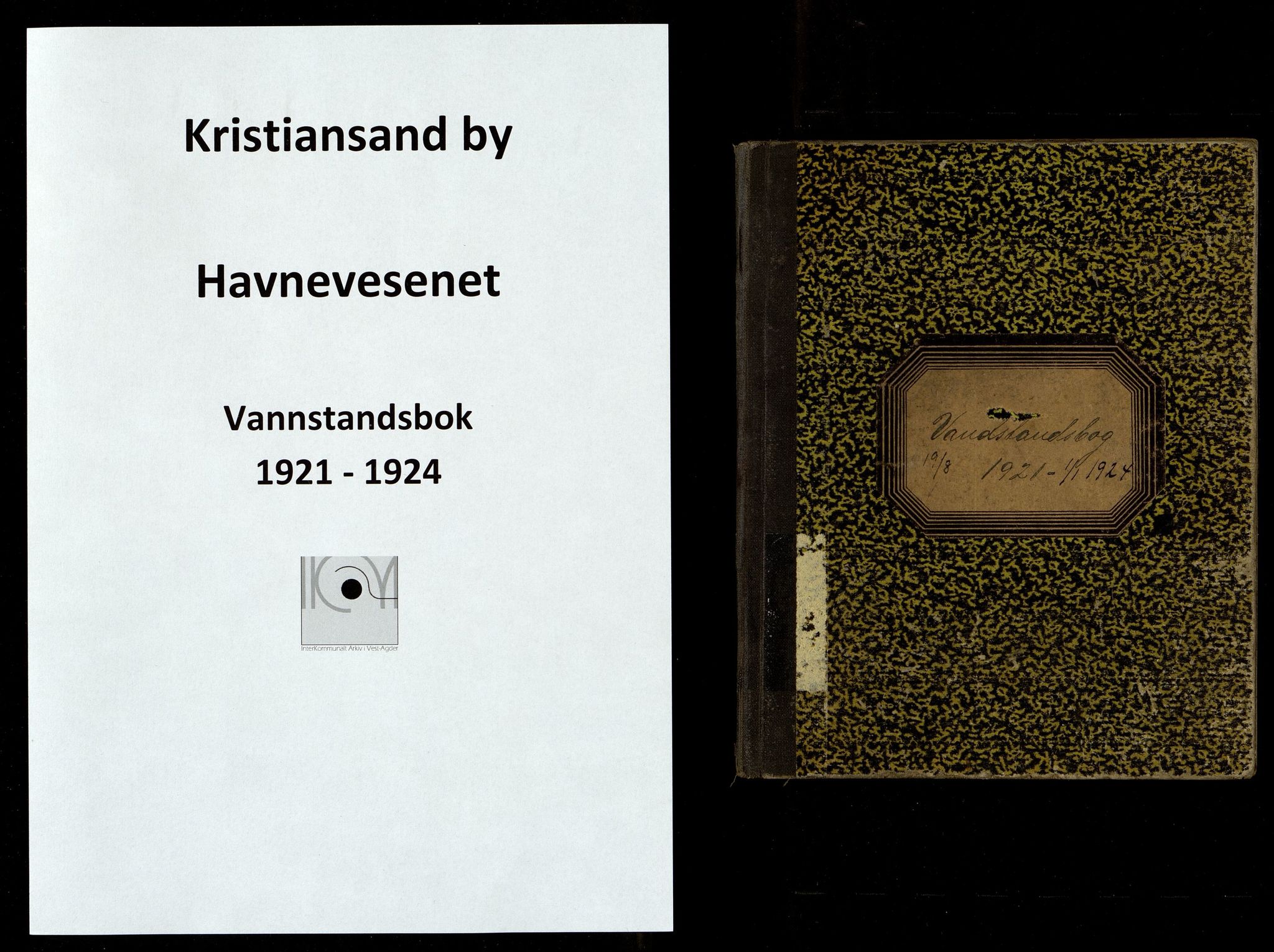 Kristiansand By - Havnevesenet, IKAV/1001KG760/H/L0001/0003: Vannstandsbøker / Vannstandsbok (d), 1921-1924