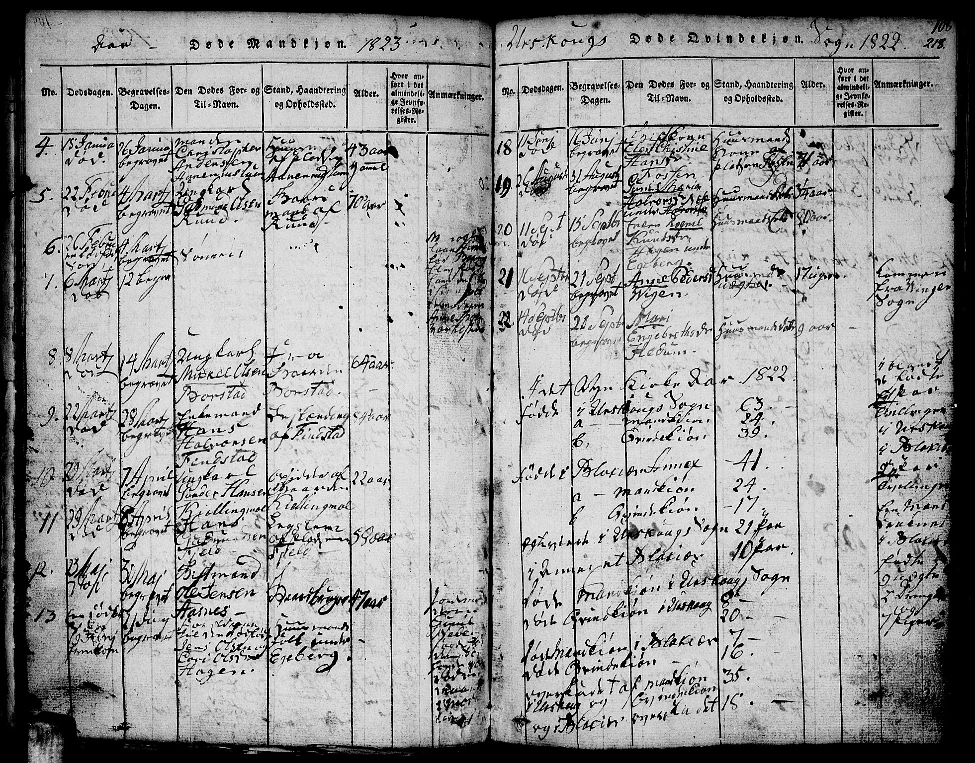 Aurskog prestekontor Kirkebøker, SAO/A-10304a/F/Fa/L0005: Ministerialbok nr. I 5, 1814-1829, s. 218
