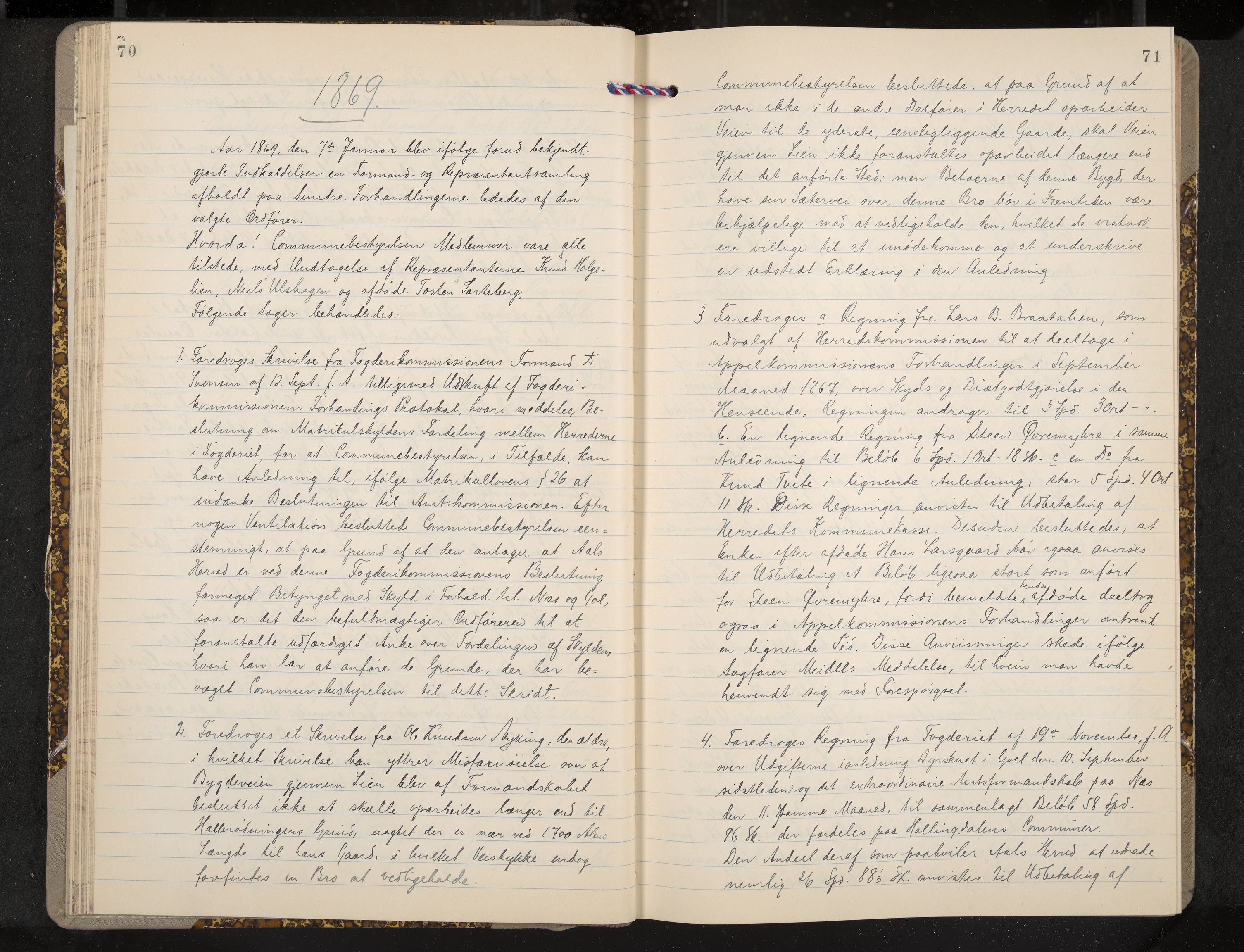 Ål formannskap og sentraladministrasjon, IKAK/0619021/A/Aa/L0003: Utskrift av møtebok, 1864-1880, s. 70-71