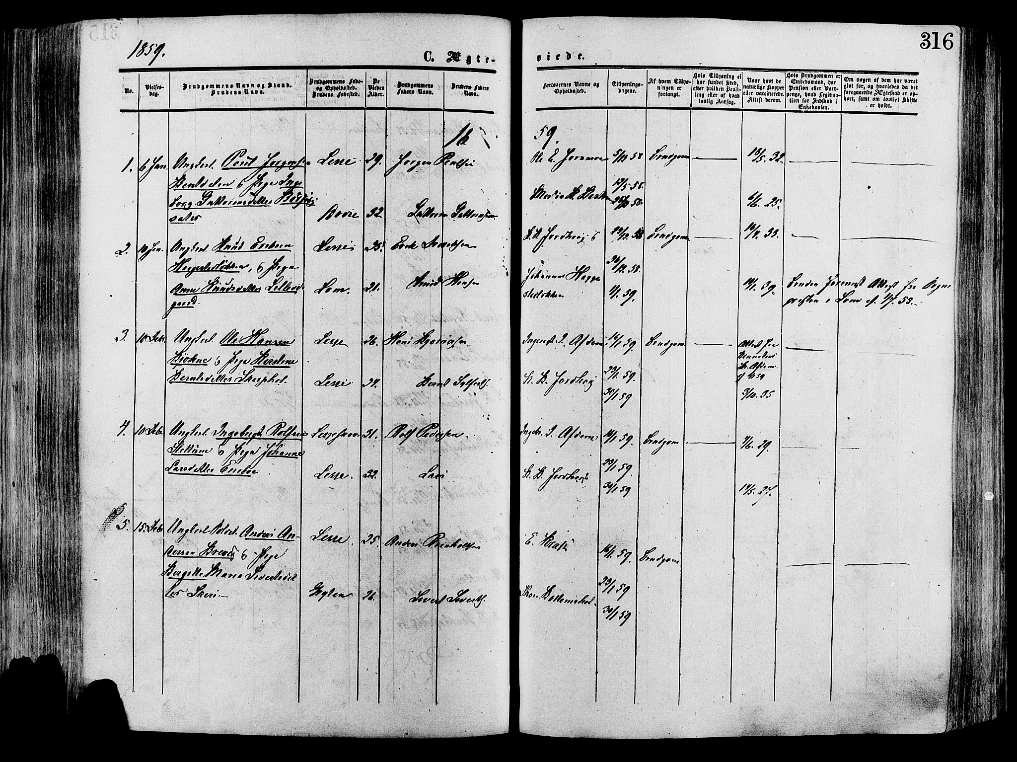 Lesja prestekontor, AV/SAH-PREST-068/H/Ha/Haa/L0008: Ministerialbok nr. 8, 1854-1880, s. 316